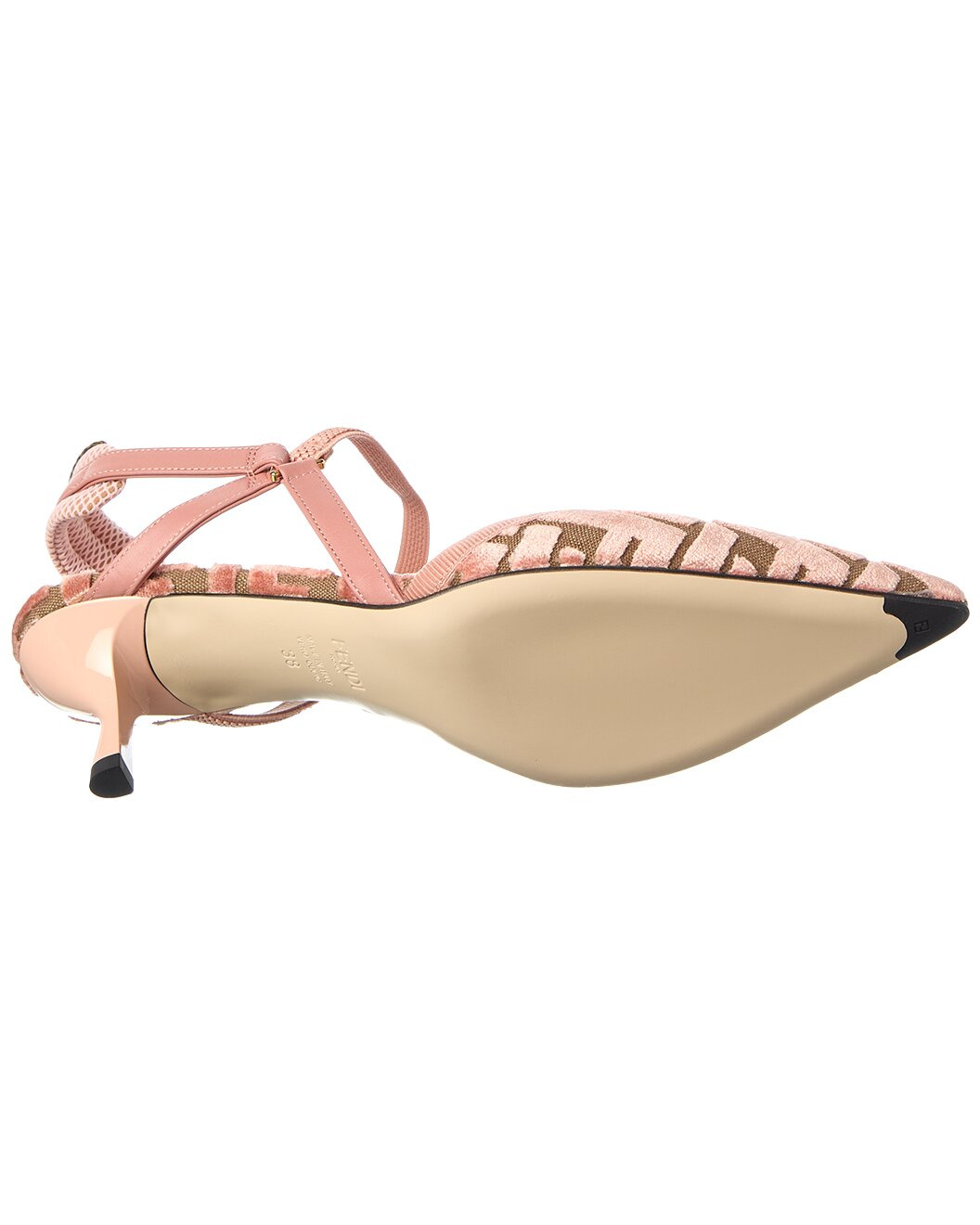 FENDI Colibri Lite FF Jacquard Velvet Slingback Pump - 4