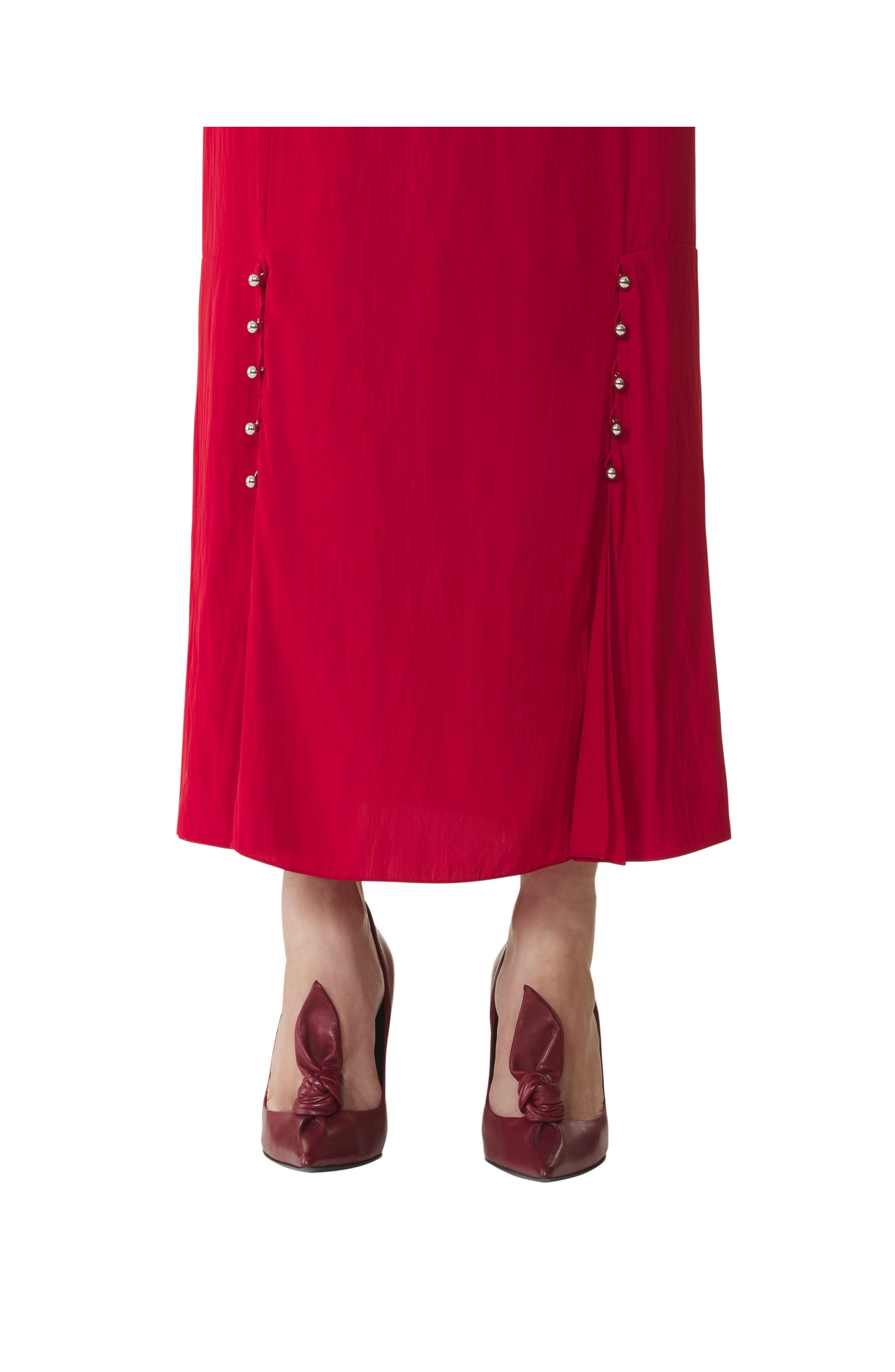Lanvin Midi Skirt In Charmeuse in Red Anemone at Nordstrom - 5