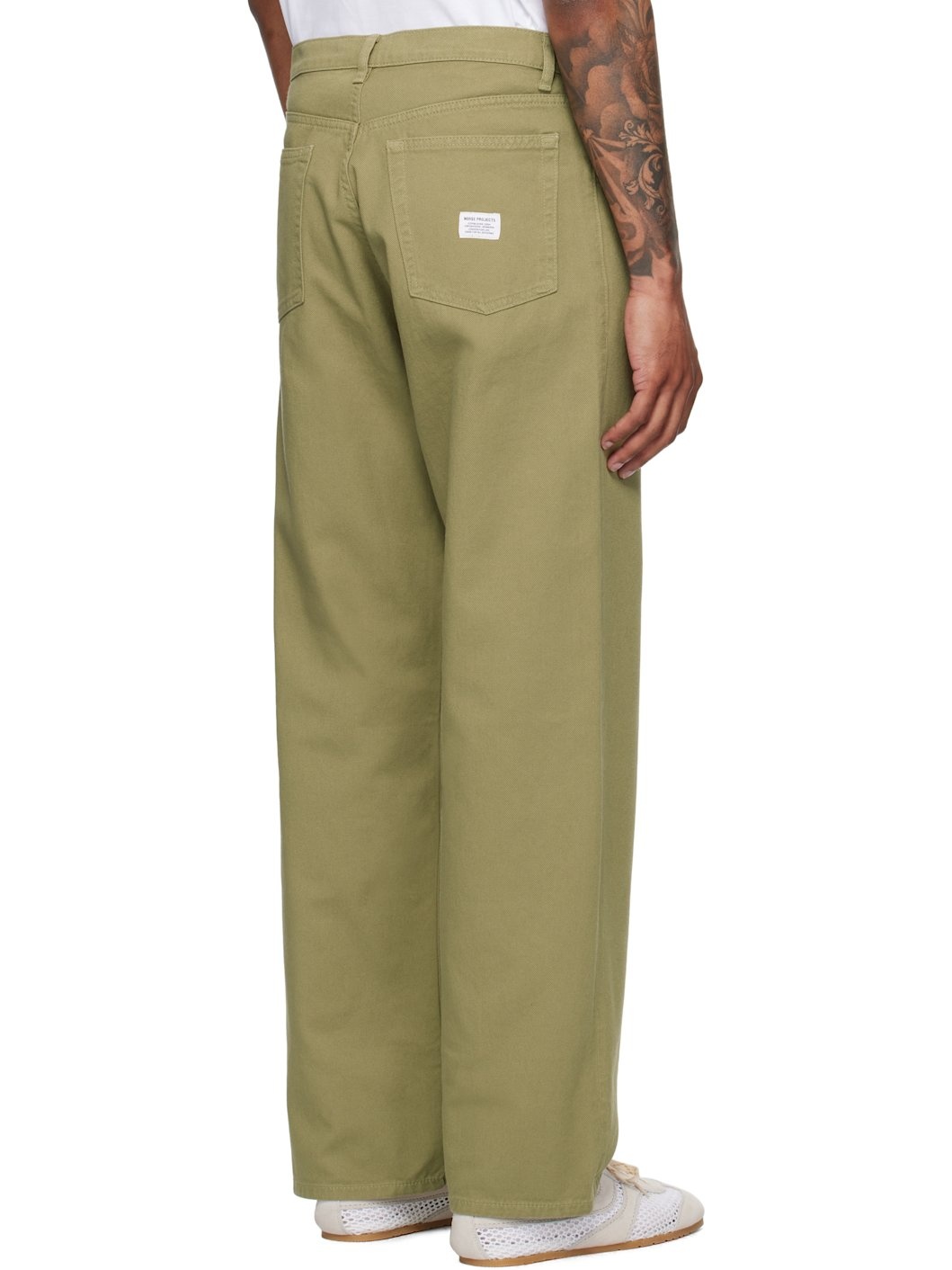 Khaki Mogens Relaxed 5 Pocket Heavy Twill Trousers - 3
