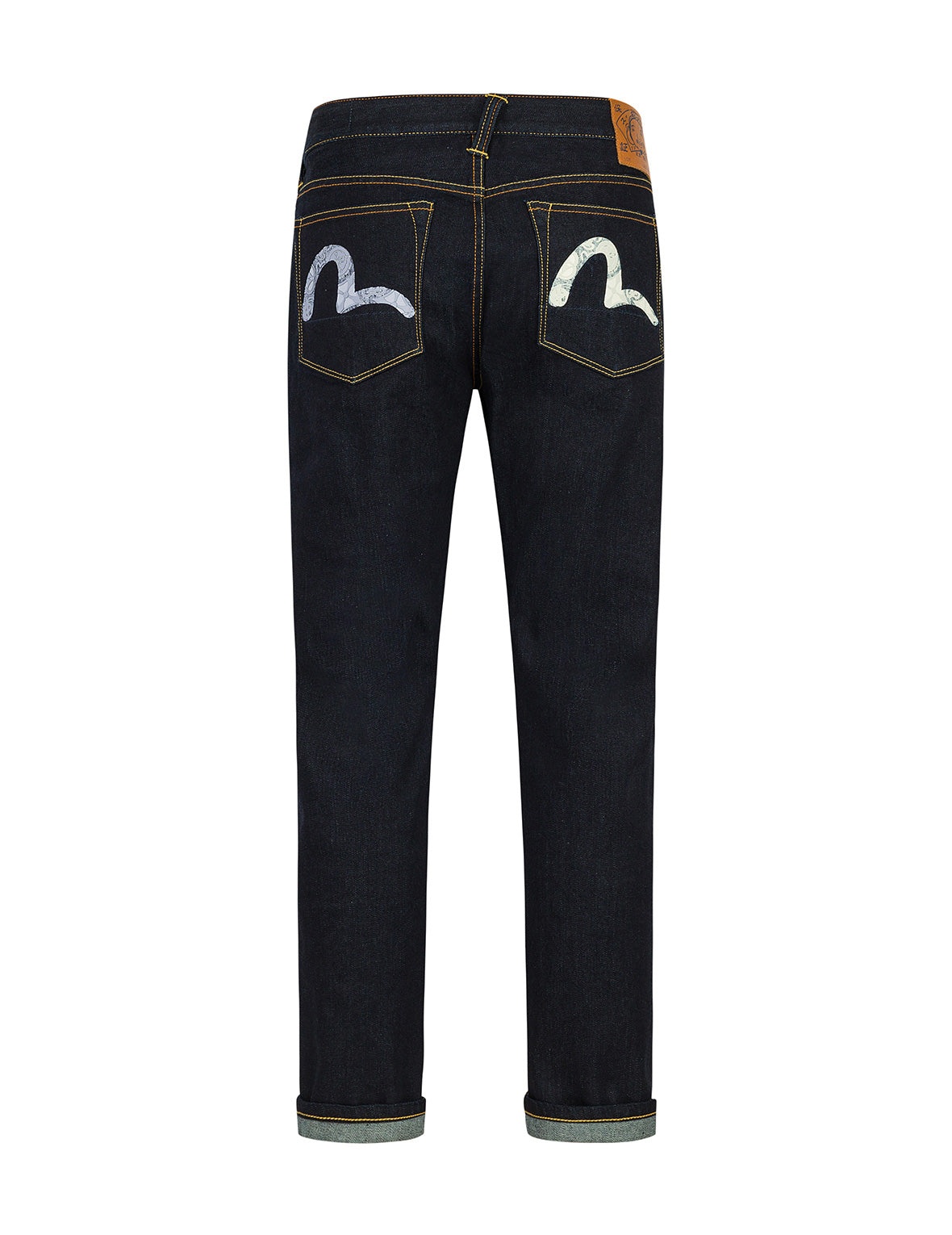 Seagull with Kamon Print Pockets Carrot Fit Jeans #2017 - 11