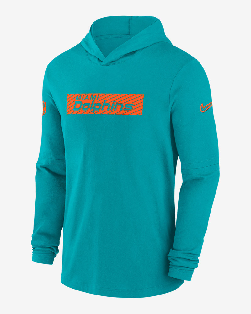 Miami Dolphins Sideline Men's Nike Dri-FIT NFL Long-Sleeve Hooded Top 1