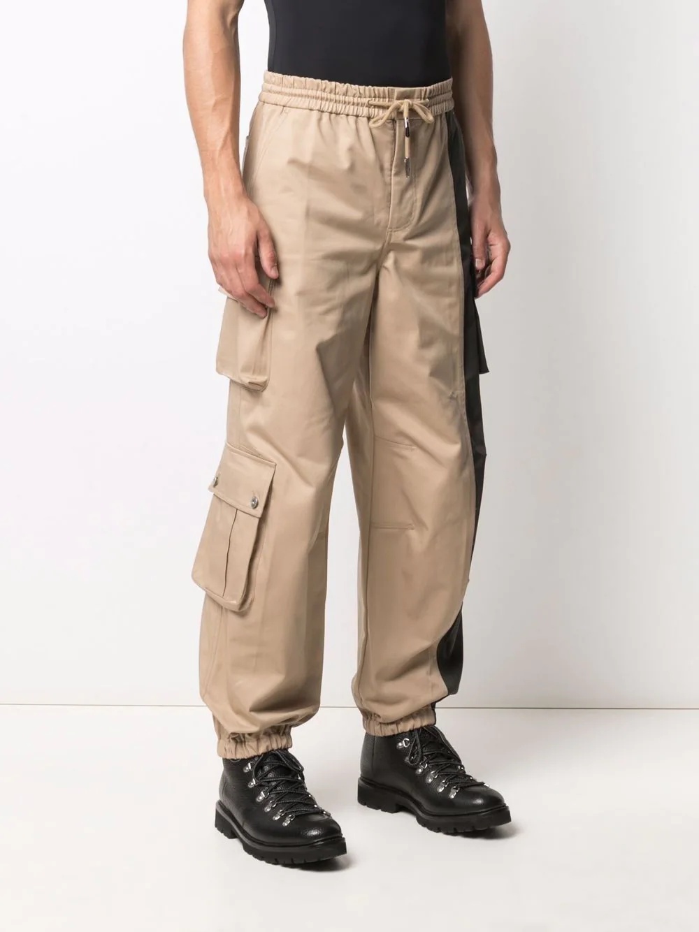 colour-block cargo trousers - 4