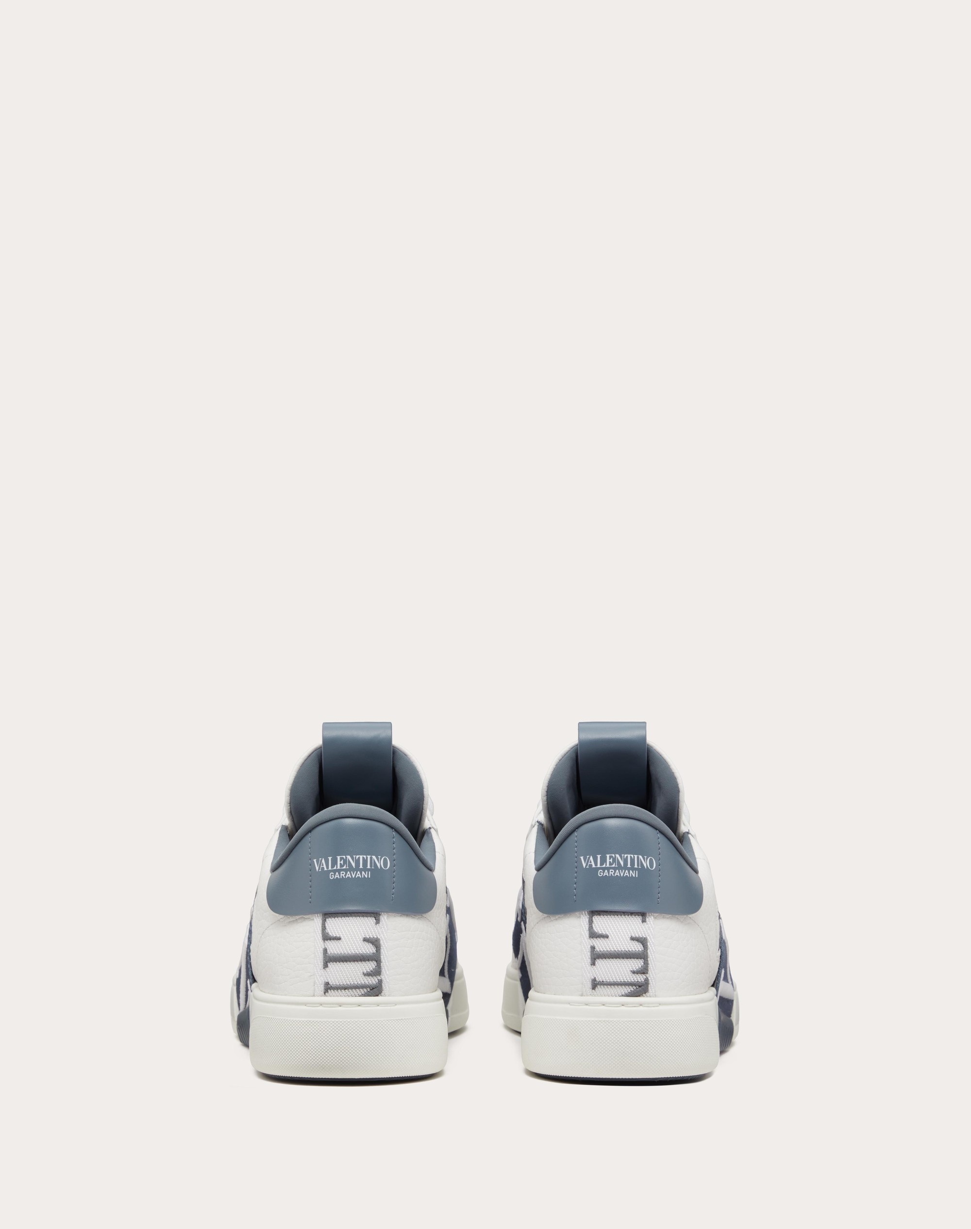VL7N LOW-TOP CALFSKIN AND FABRIC SNEAKER WITH BANDS - 3