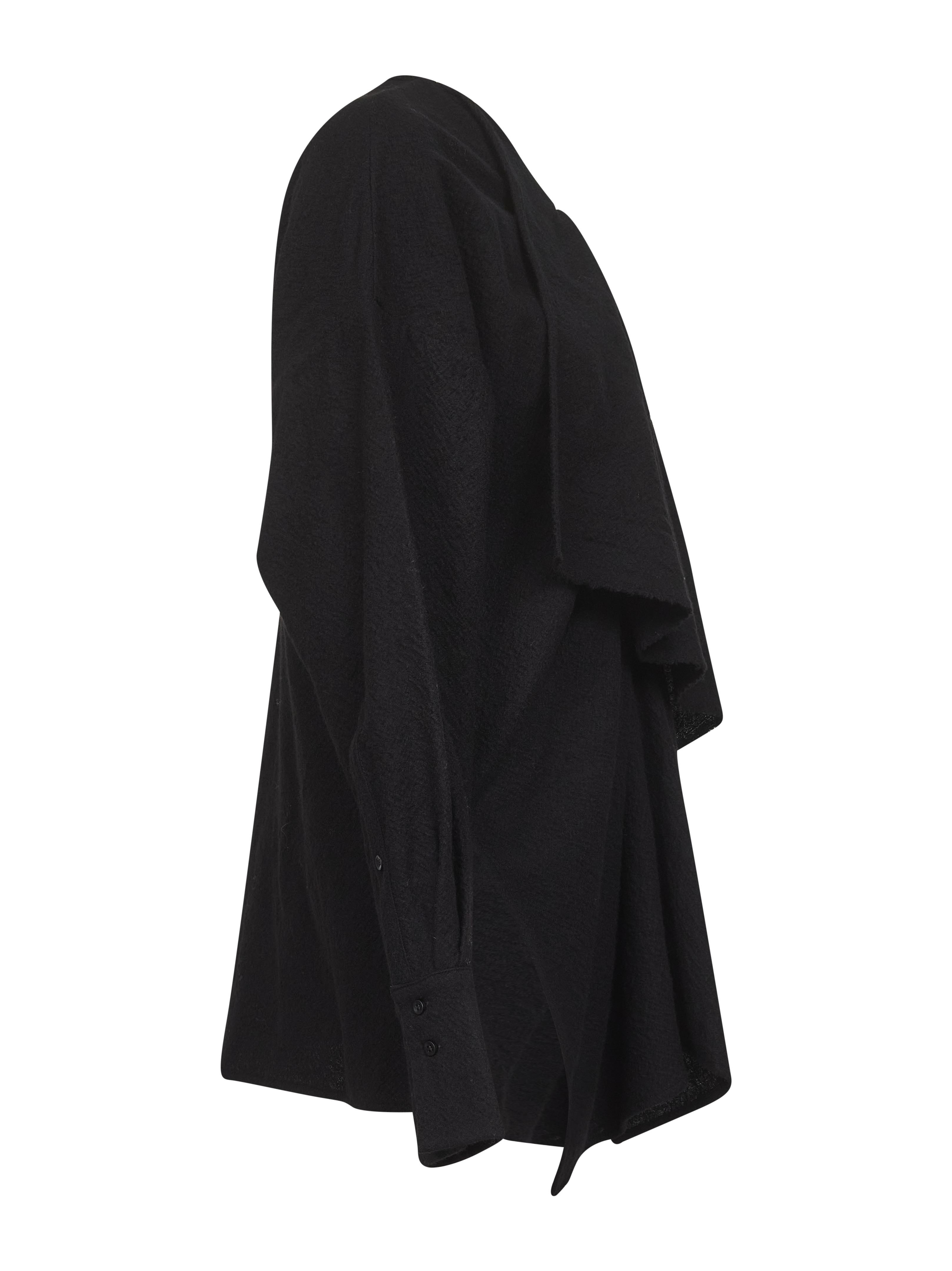 Black virgin wool frontera canvas blouse - 3