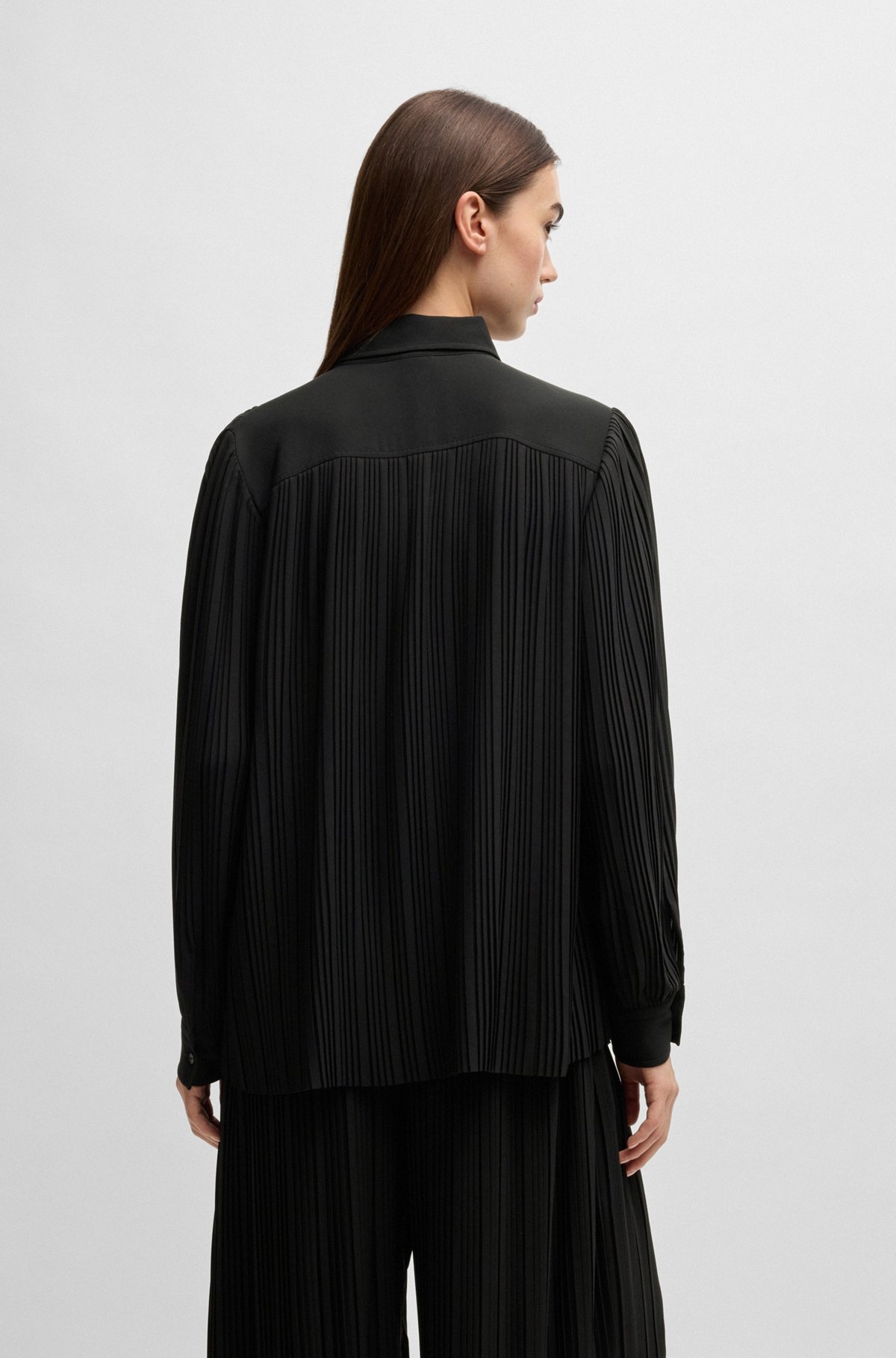 REGULAR-FIT BLOUSE IN PLISSÉ CREPE - 5