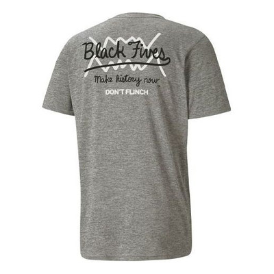 PUMA PUMA x Black Fives Short Sleeve Basketball T-Shirt 'Grey Black White' 532264-02 outlook