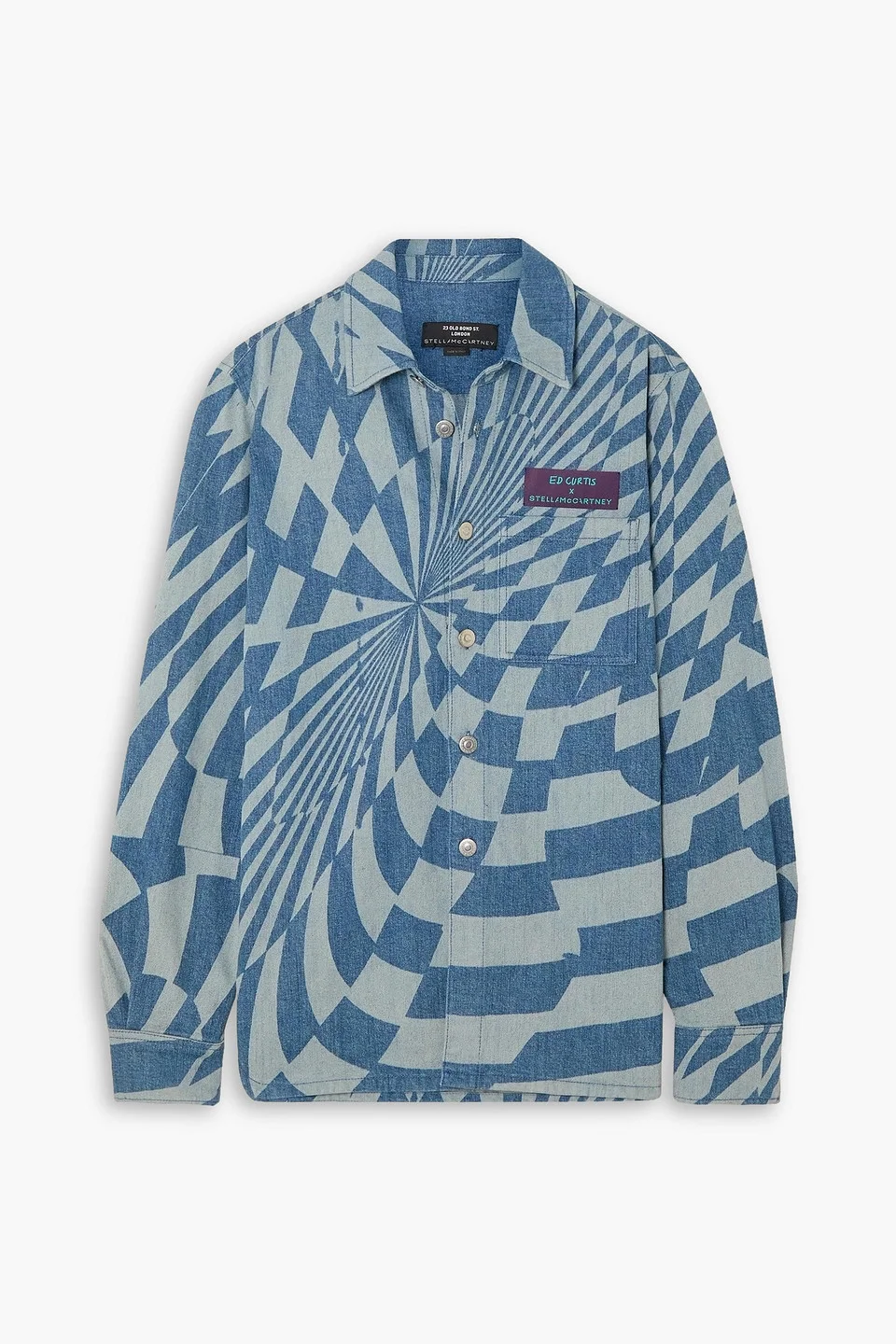 Ed Curtis printed denim shirt - 1