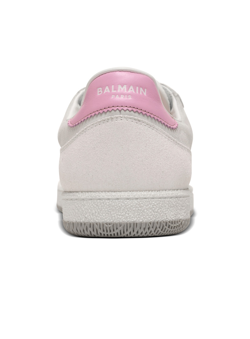 Balmain Swan trainers in calfskin and suede 9