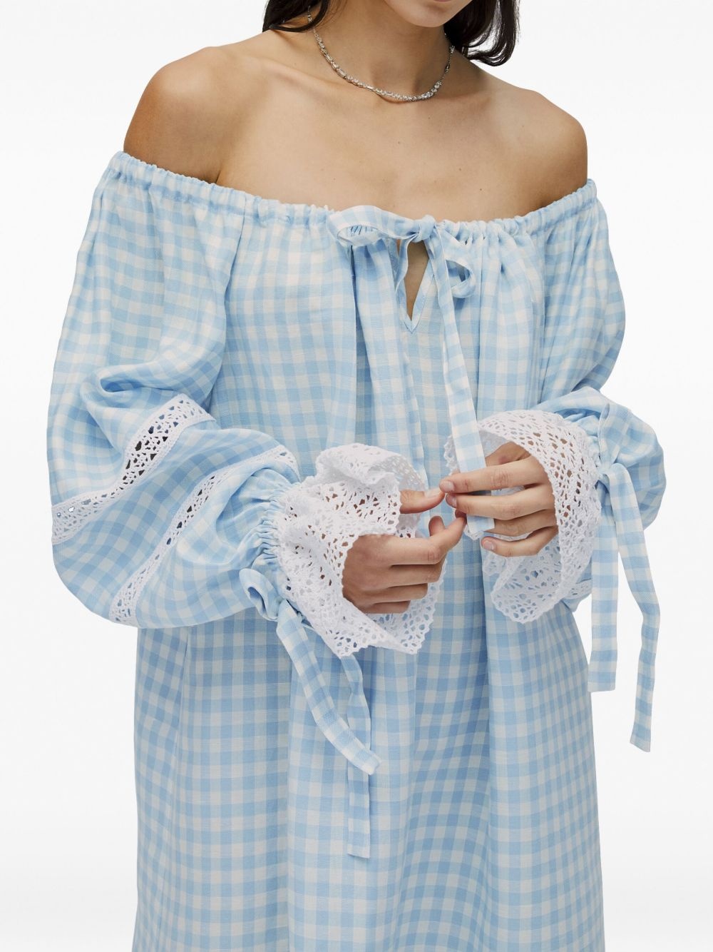 checked midi dress - 6