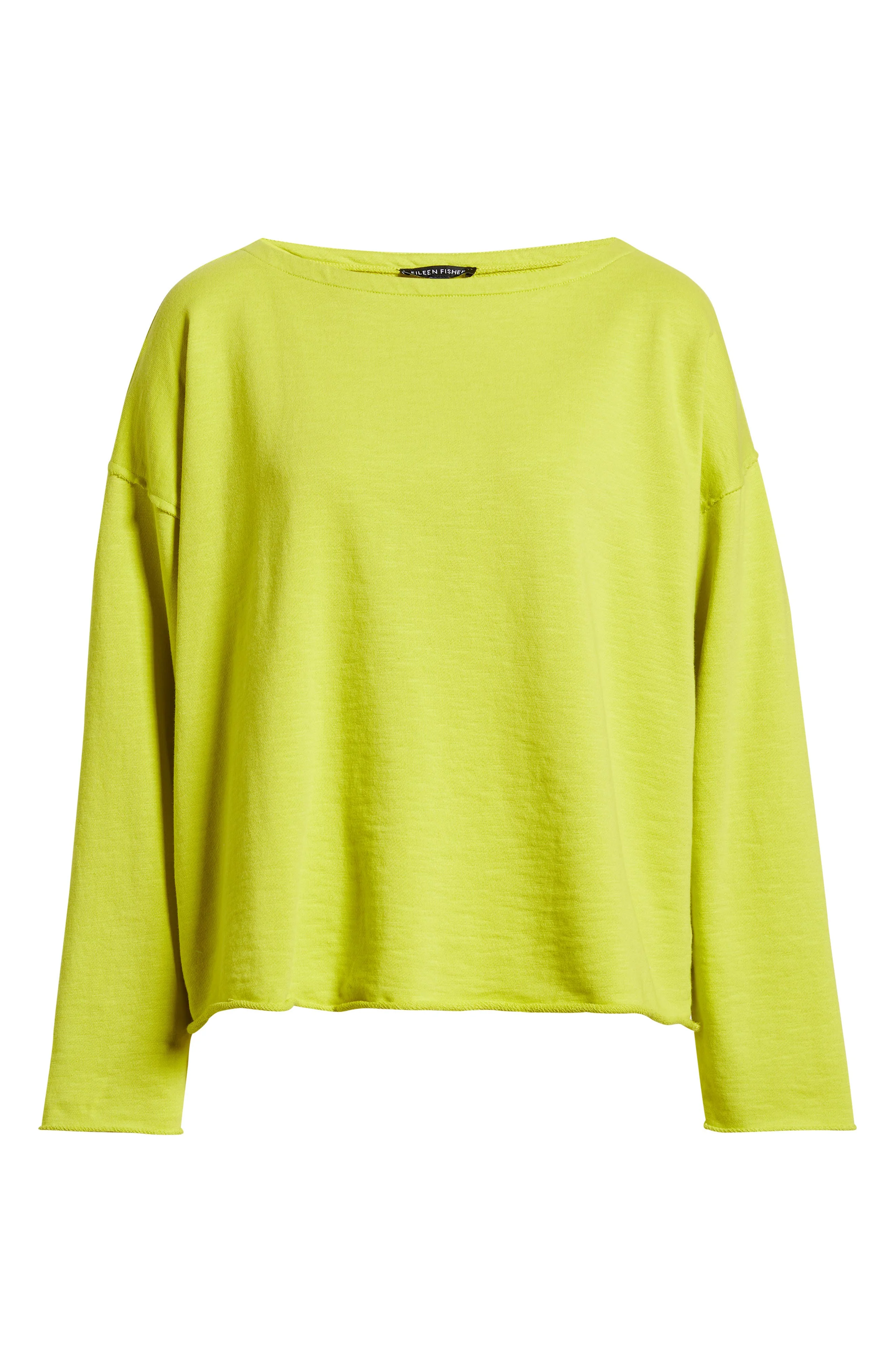Eileen Fisher Bateau Neck Boxy Top in Citron at Nordstrom - 1