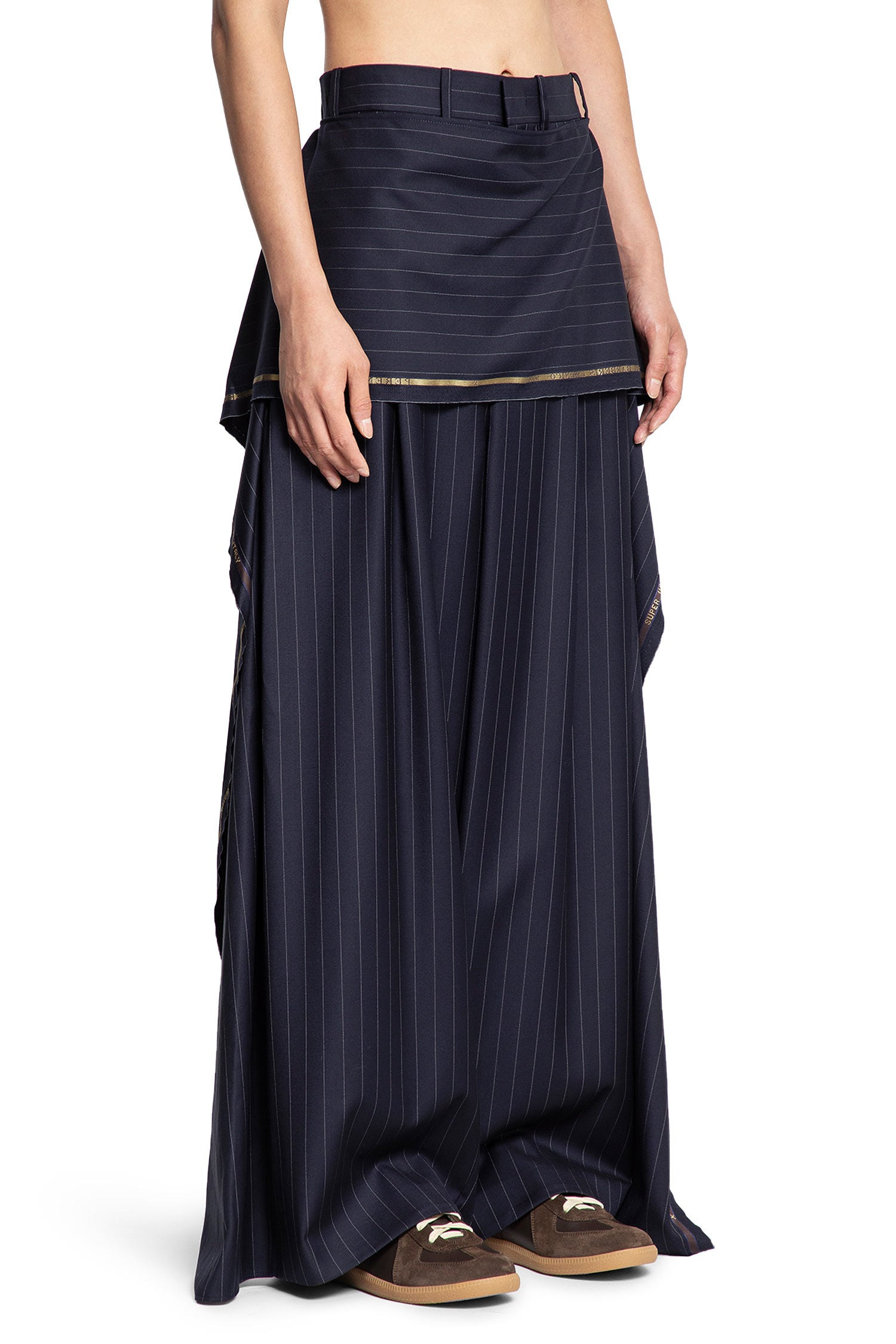 Pinstriped-Wide-Leg-Trousers - 2
