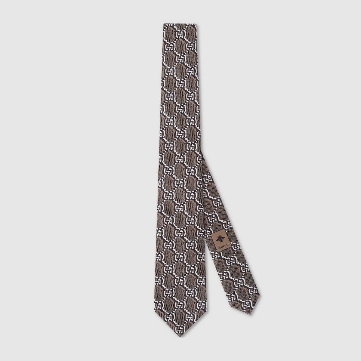Silk tie with GG print - 1