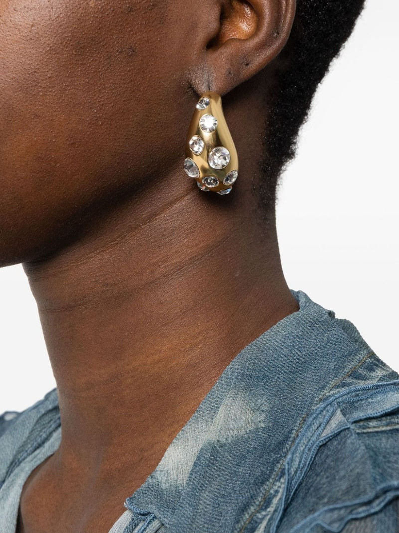Blumarine chunky crystal embellished half hoops outlook