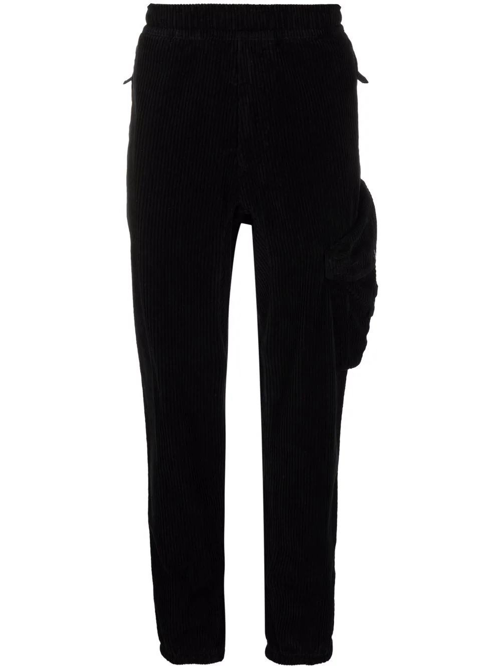 logo-patch corduroy trousers - 1