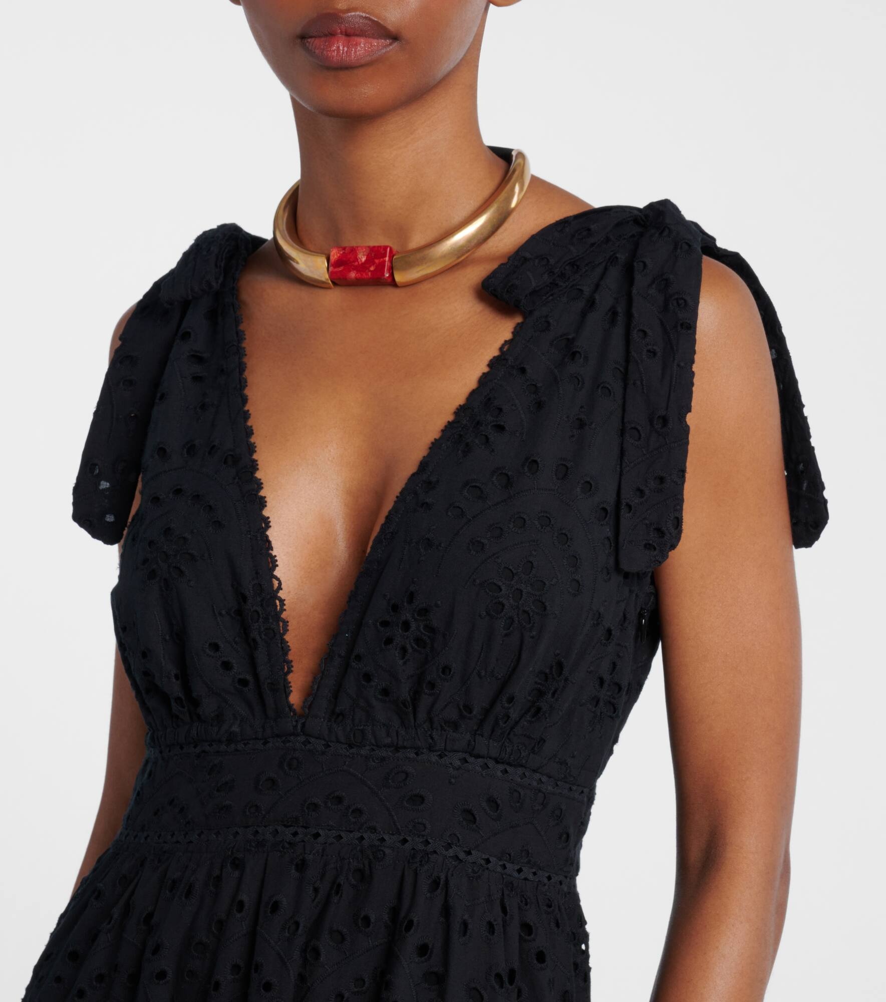 Perla embroidered cotton maxi dress - 4