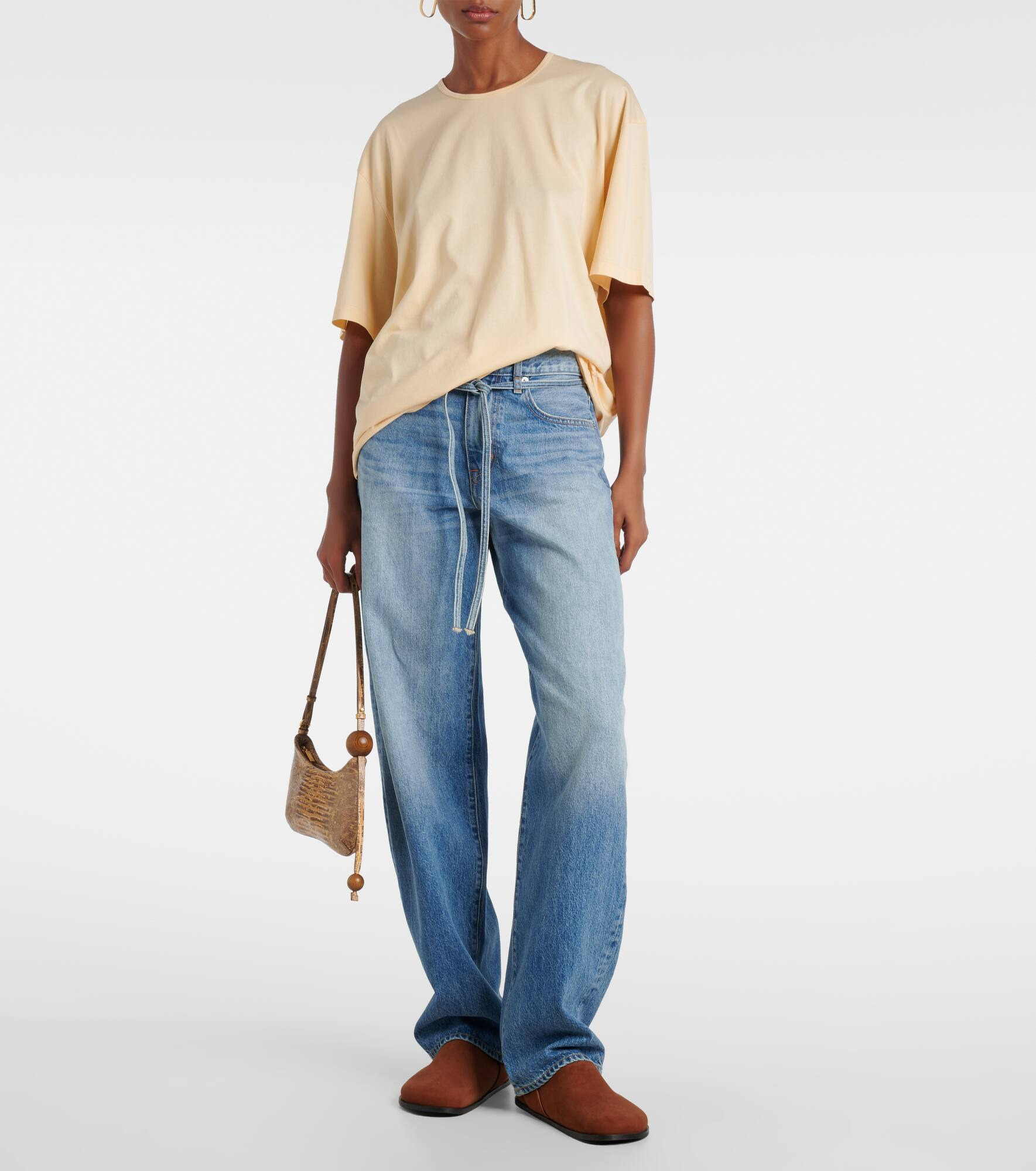 Hailey belted mid-rise barrel-leg jeans - 2