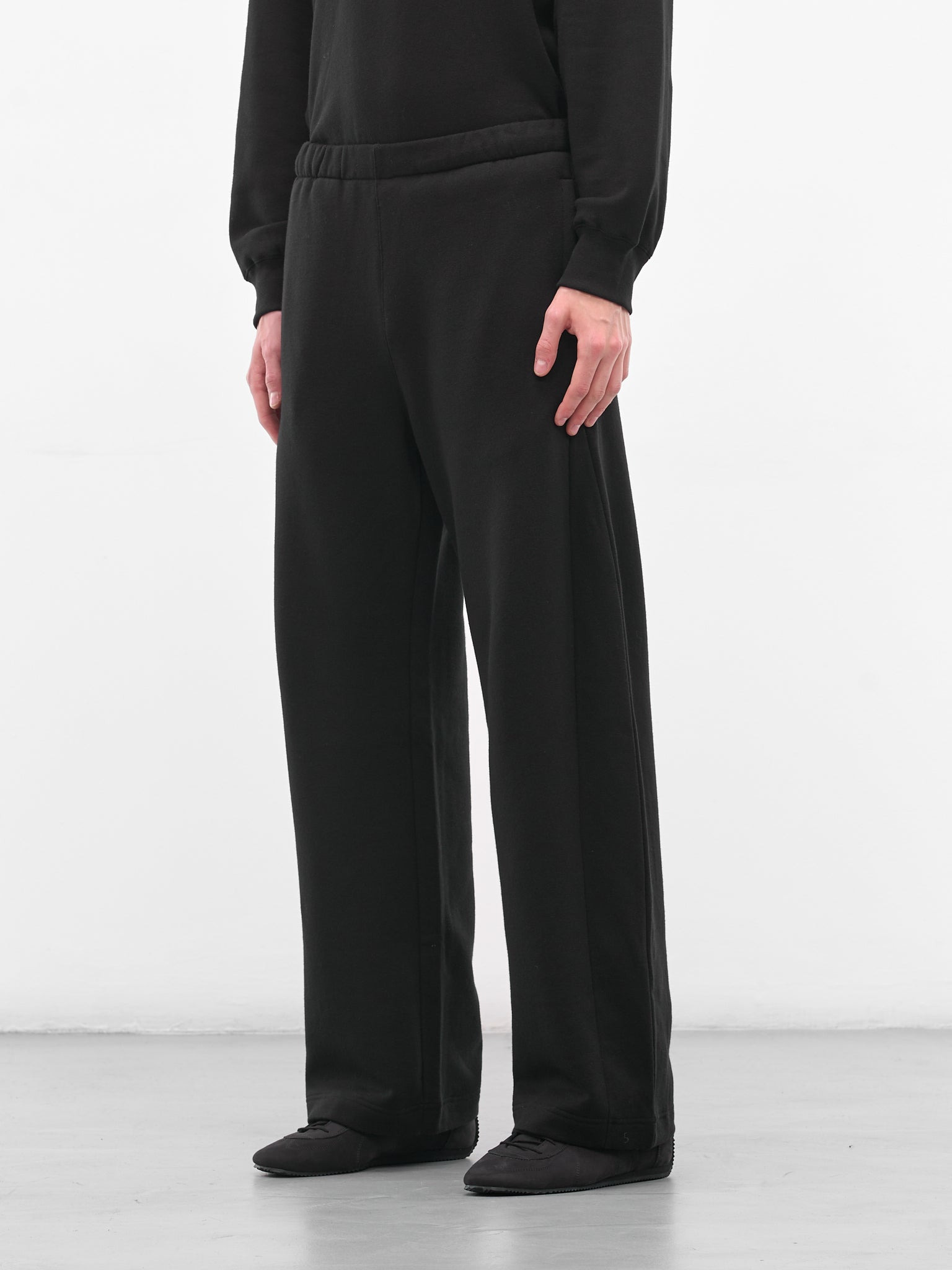 Black Cotton-Yak Relaxed Sweatpants - 2