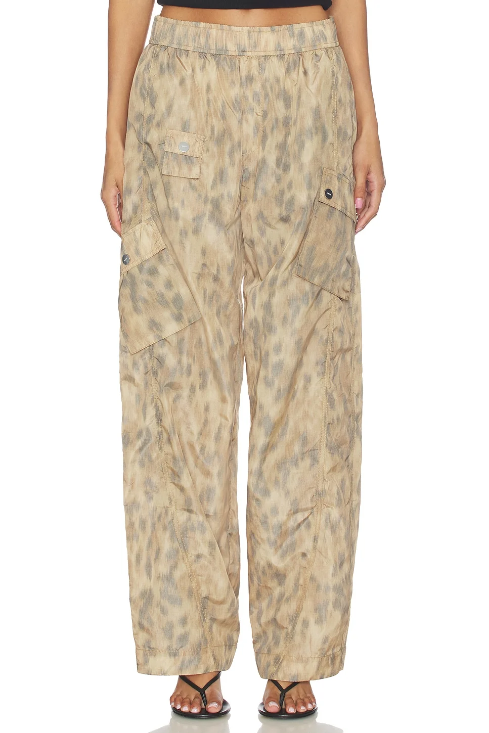 Printed Flyweight Nylon Relaxed Elastic Pant - 1