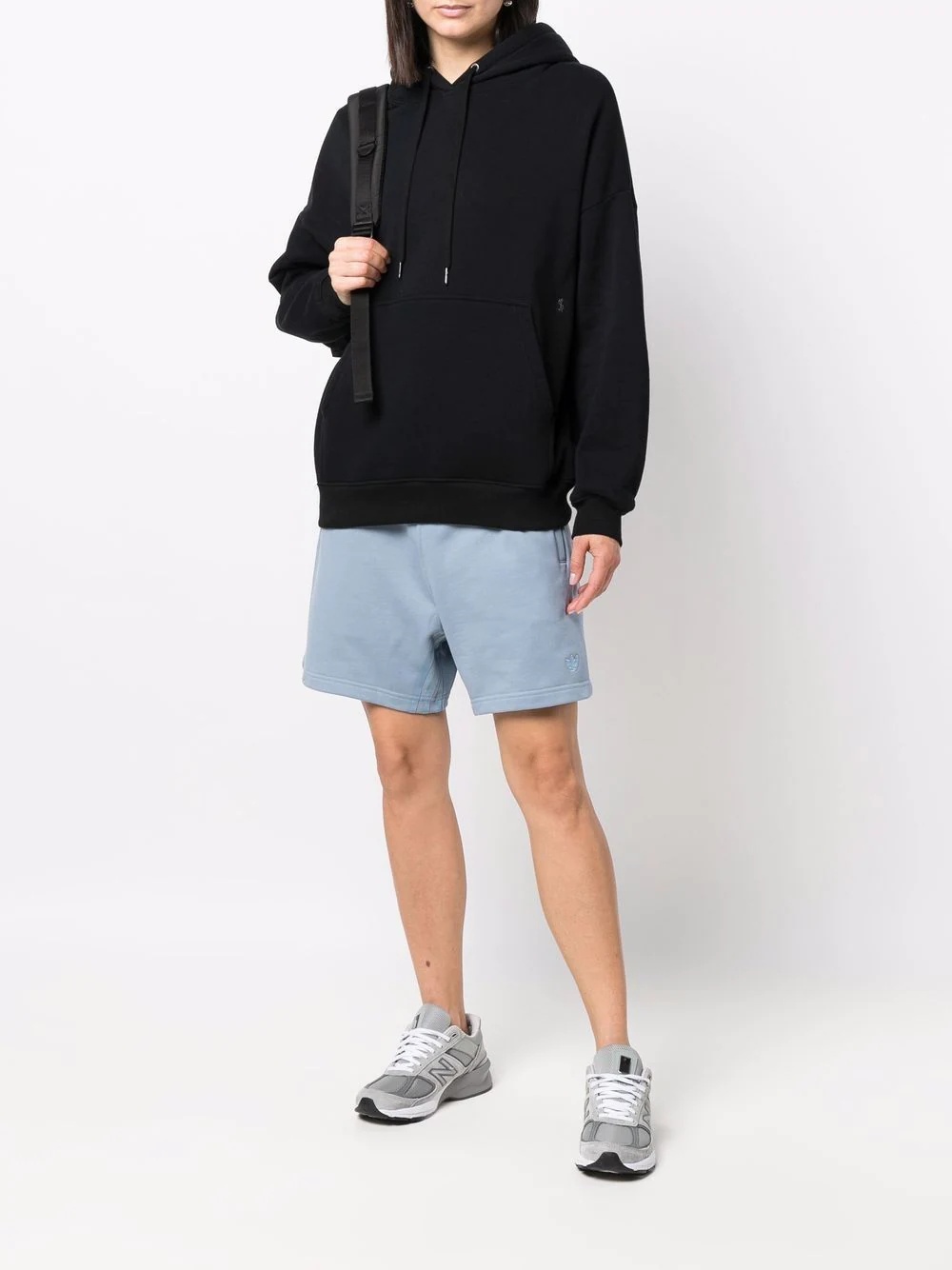 logo-patch cotton track shorts - 3