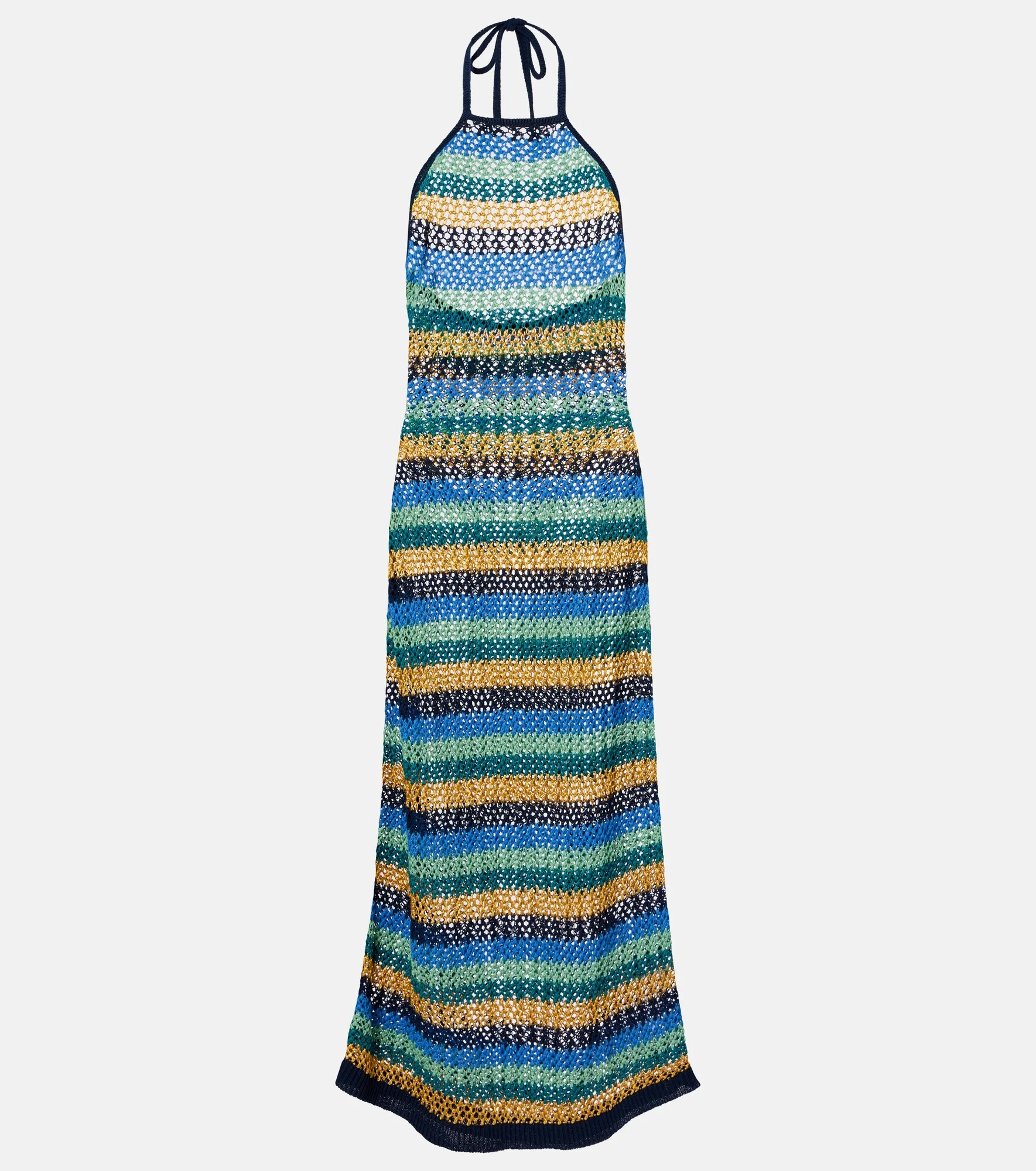 Striped cotton-blend maxi dress - 1