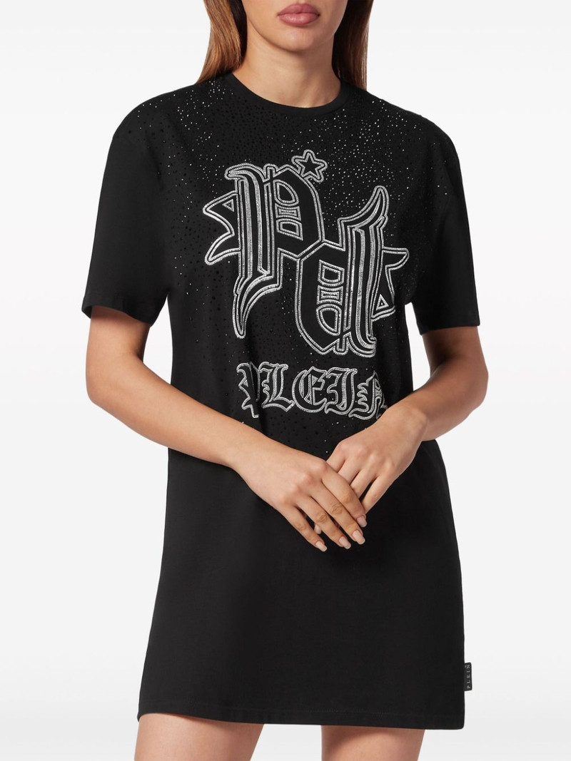 PHILIPP PLEIN crystal embellished logo dress outlook
