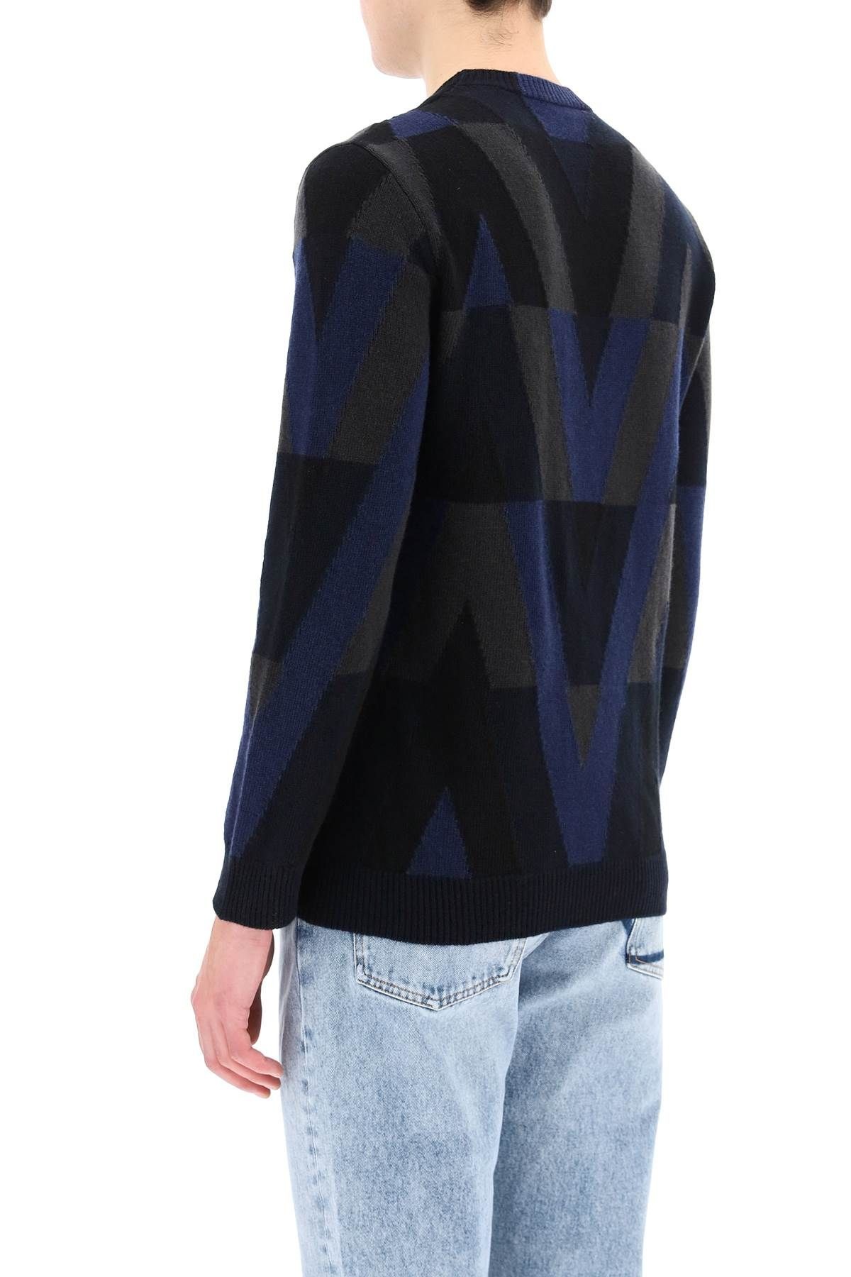 OPTICAL VALENTINO WOOL SWEATER - 4