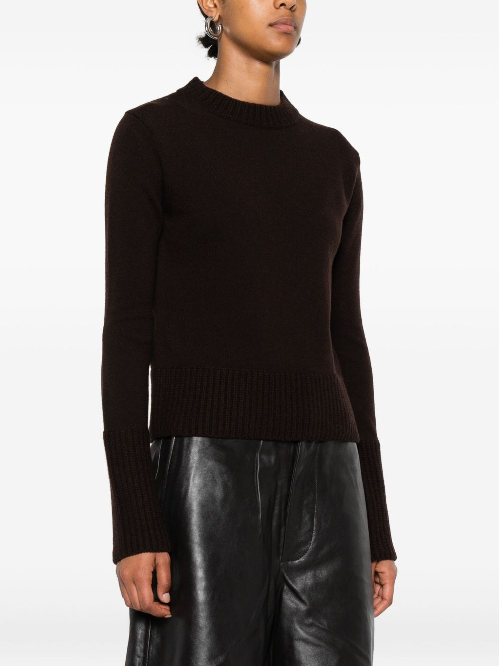 ribbed-cuff wool sweater - 3
