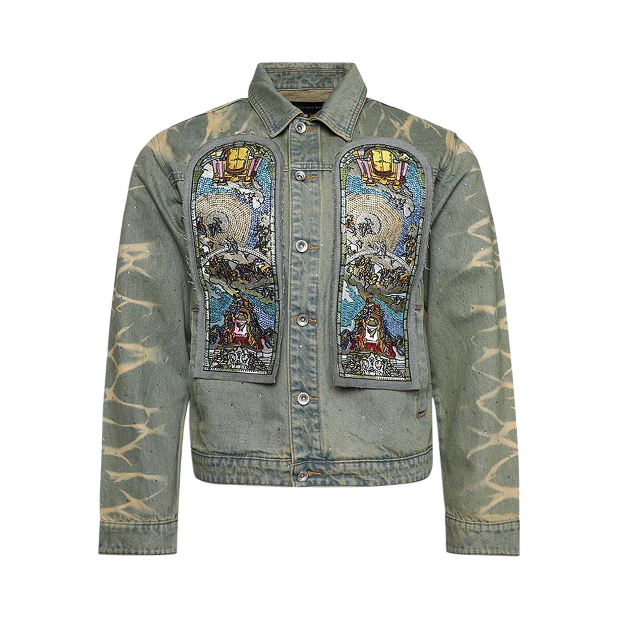 Who Decides War Unfurled Cropped Denim Jacket 'Denim' - 1