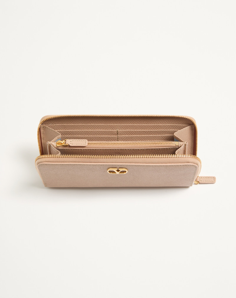 Valentino VLOGO SIGNATURE ZIPPERED WALLET IN GRAINY CALFSKIN outlook