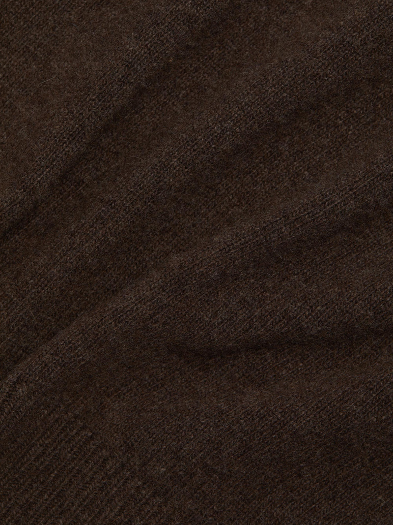 Women's V-Neck Wool-Blend Sweater - Brown 7