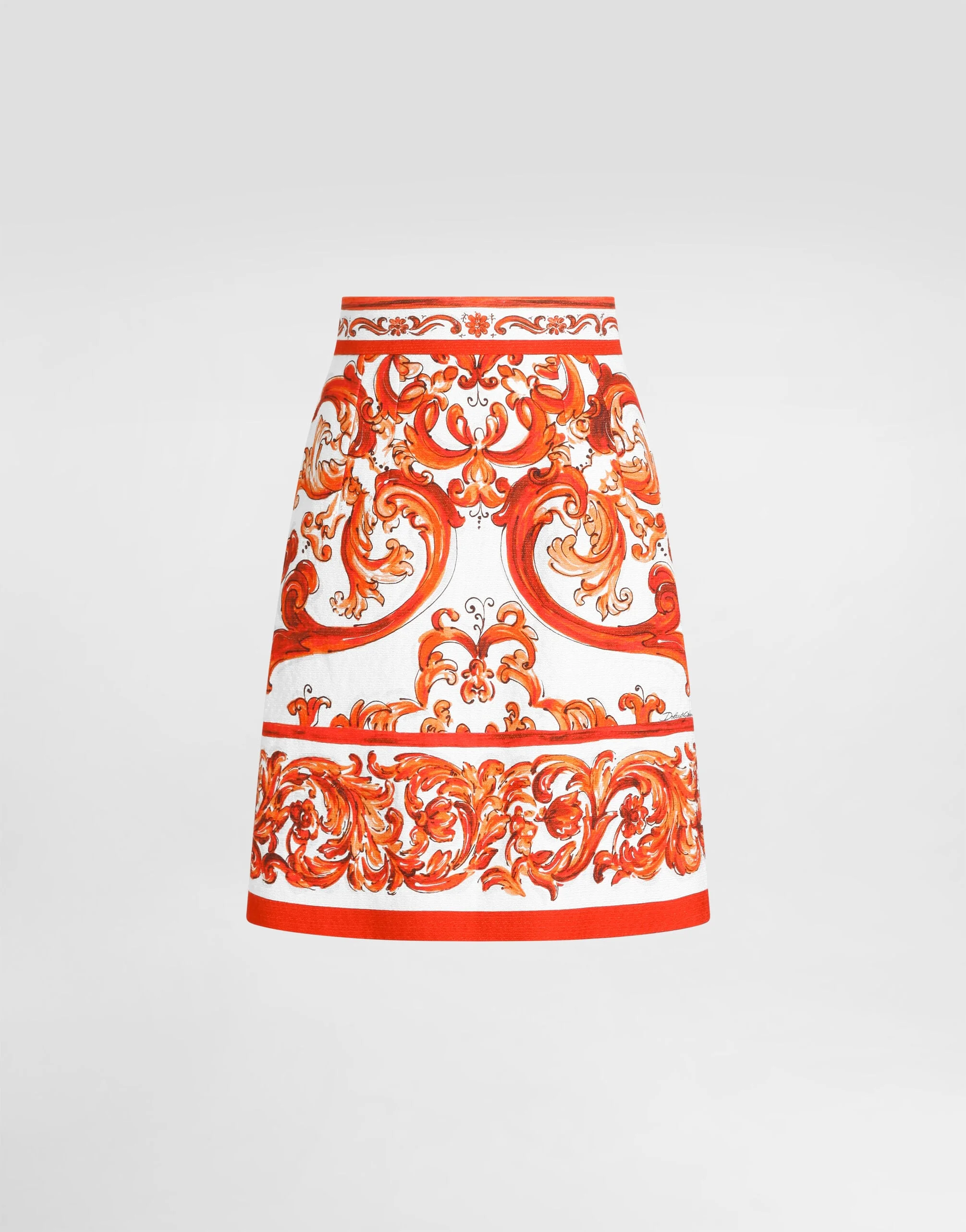Miniskirt in majolica-print mat - 1