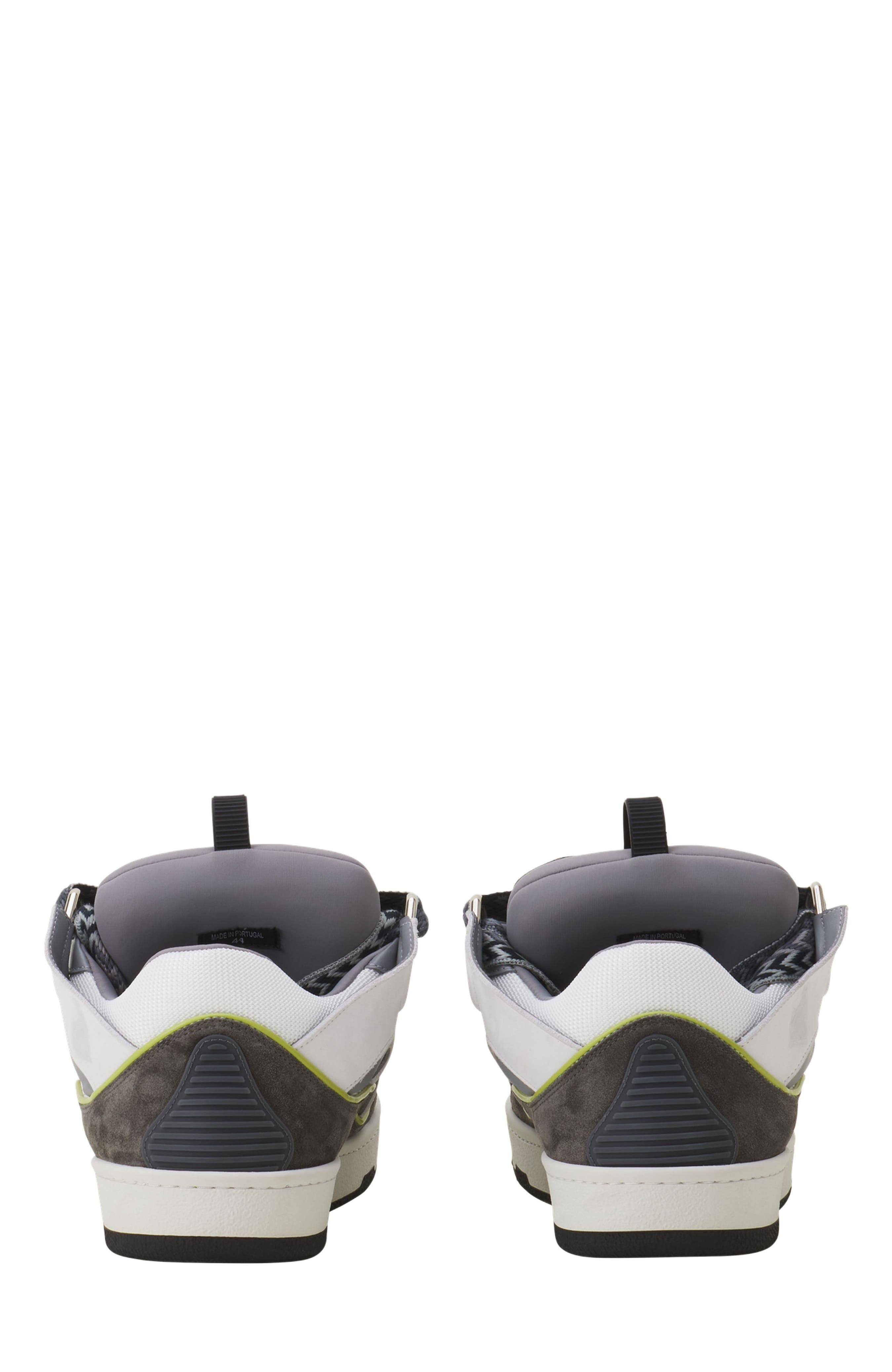 Lanvin Curb Leather Sneakers in White/grey at Nordstrom - 3
