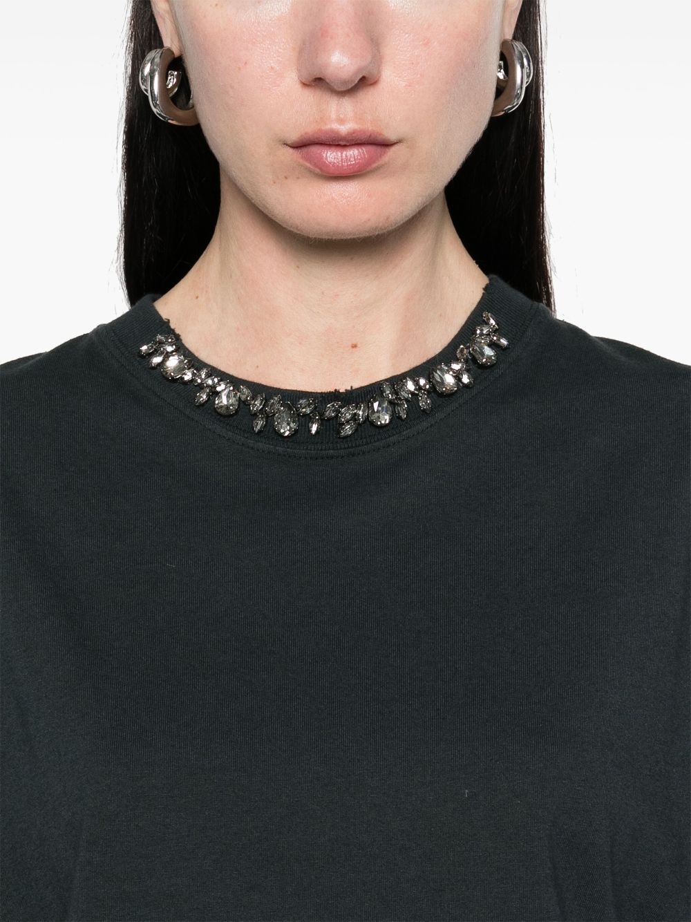 crystal-embellished jersey T-shirt - 5