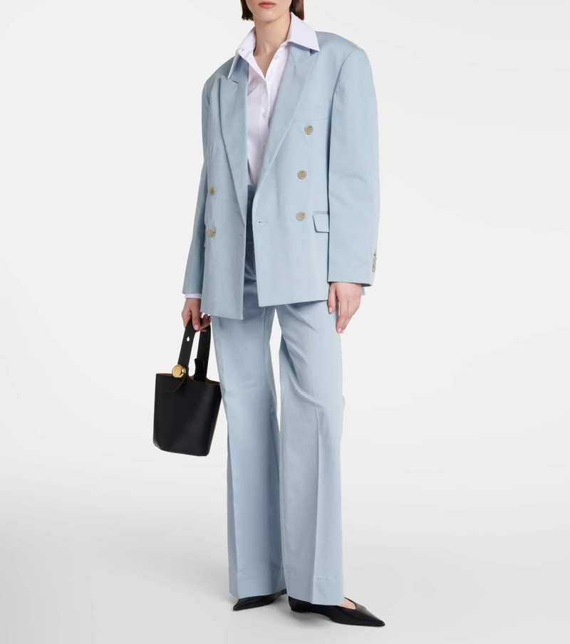 Plan C High-rise cotton-blend flared pants outlook