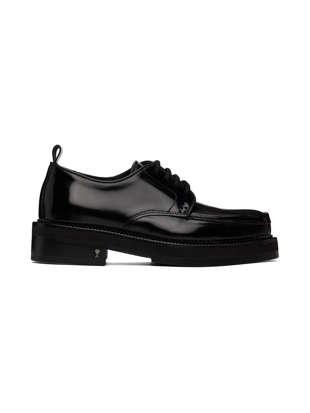 Black Square Toe Derbys - 1