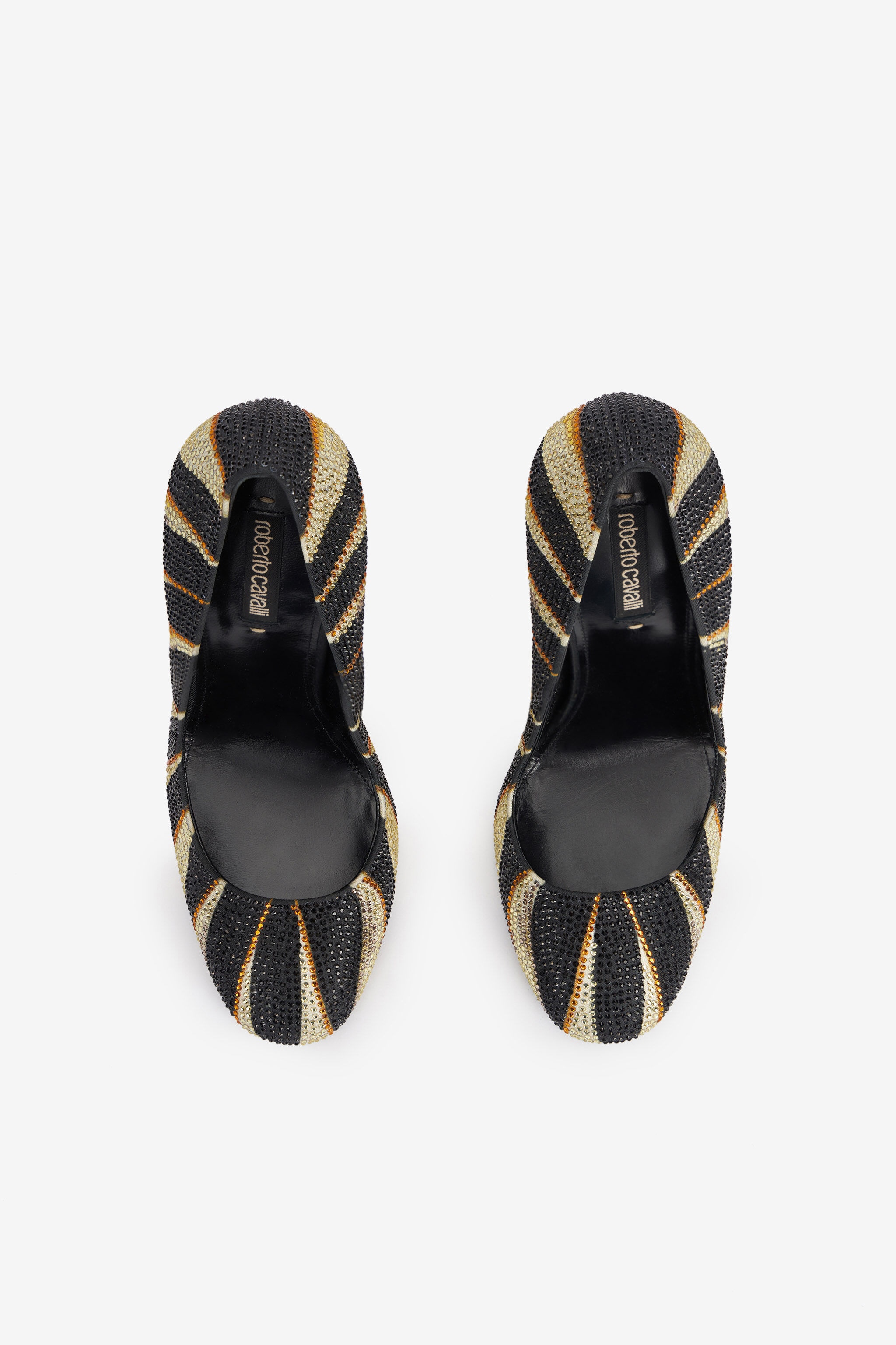 Print Satin Pumps with Rhinestones - 5