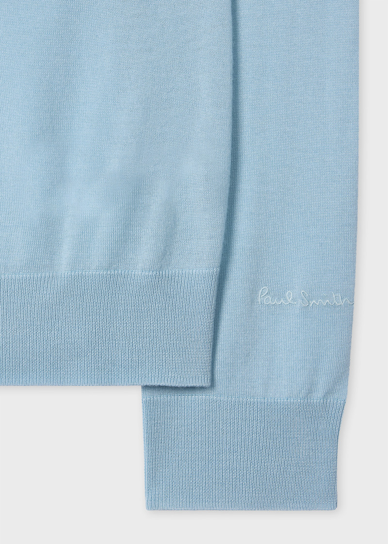 Paul Smith Sky Blue Merino Wool V-Neck Sweater outlook
