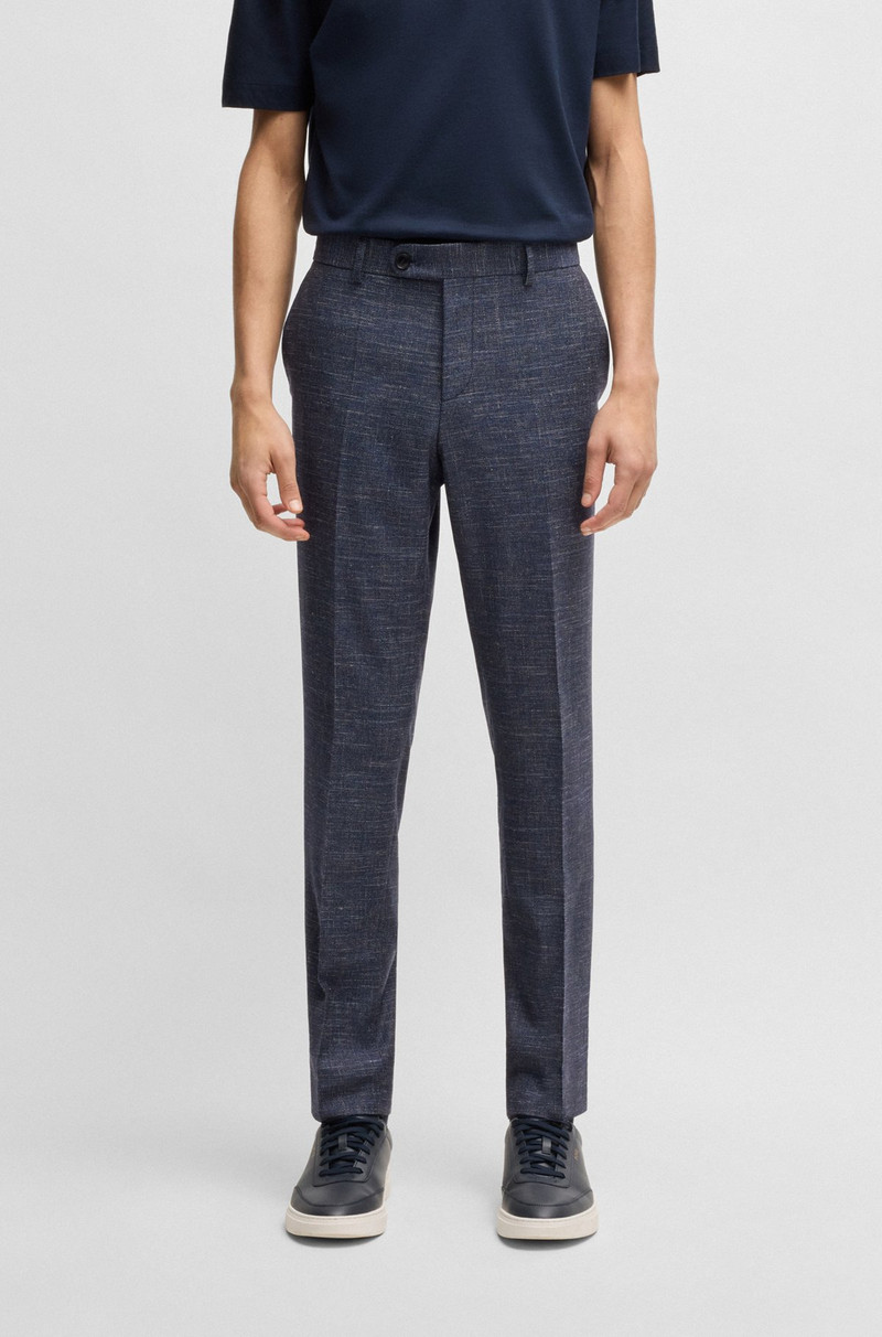 SLIM-FIT TROUSERS IN PATTERNED WOOL 2