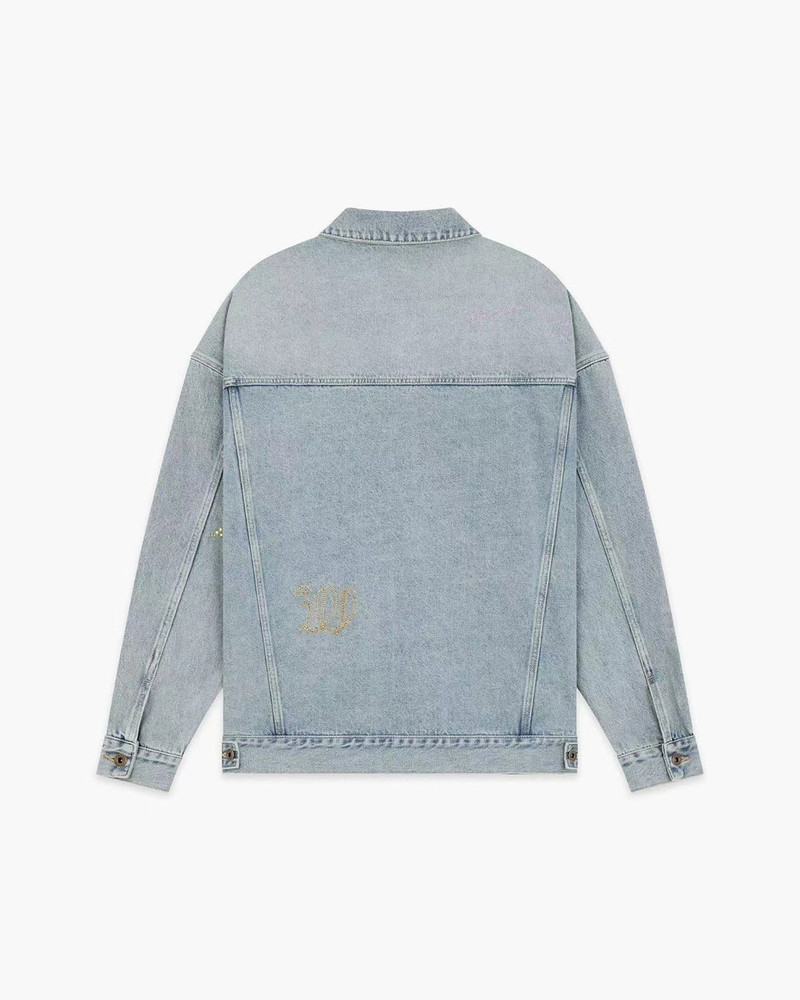 We11done Sky Blue Rhinestone Oversized Jacket outlook