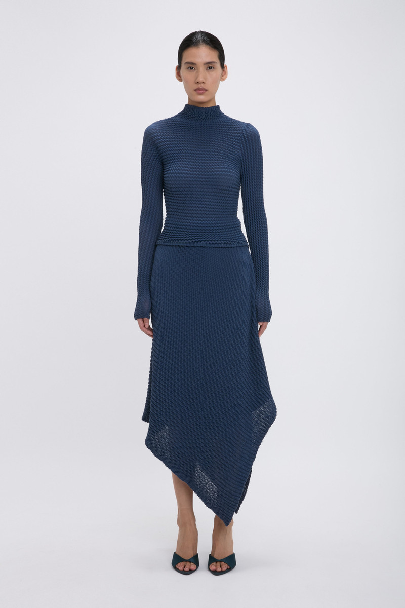 Victoria Beckham Cropped Knit Top In Eclipse outlook