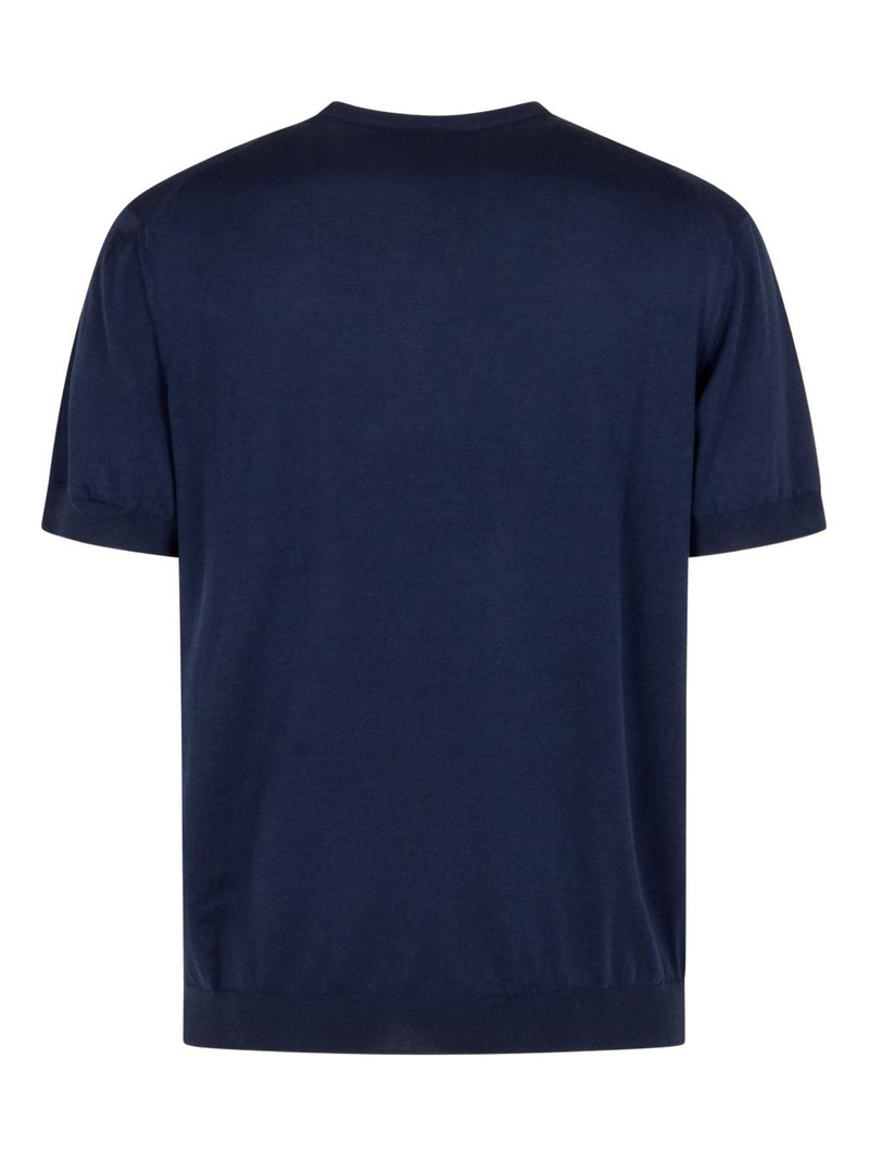 GIORGIO ARMANI embroidered-logo short-sleeve sweater outlook