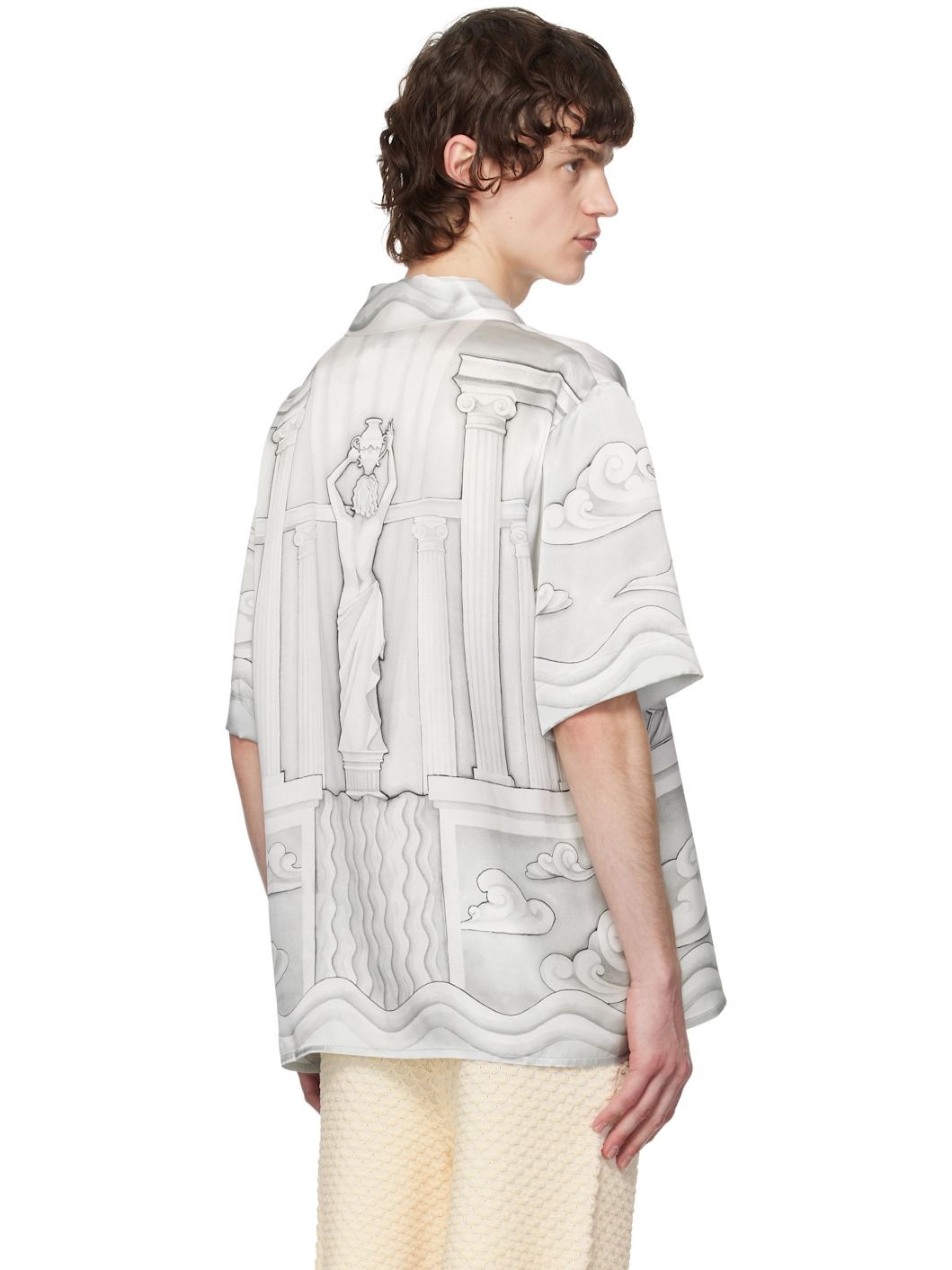 Gray Sacred Stone Silk Shirt - 3