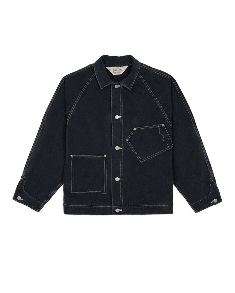 Canvas Cropped Engineer Jacket - Black 1