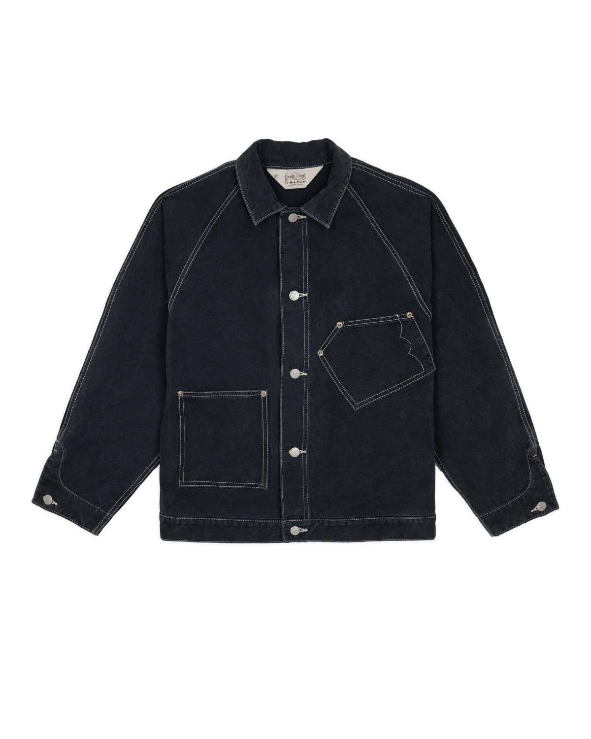 Canvas Cropped Engineer Jacket - Black - 1