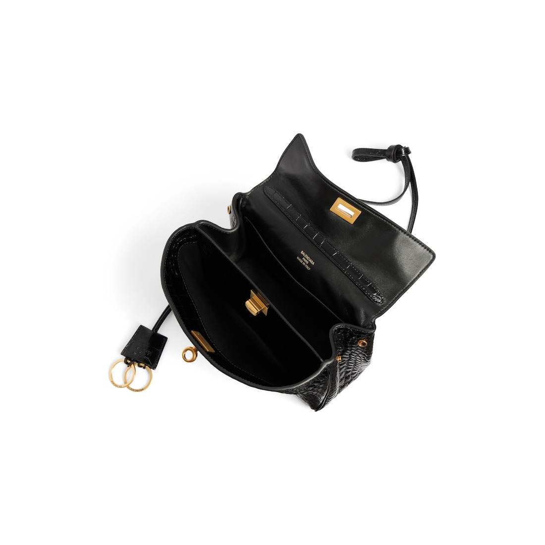 Women's Rodeo Mini Handbag Crocodile Embossed  in Black - 5
