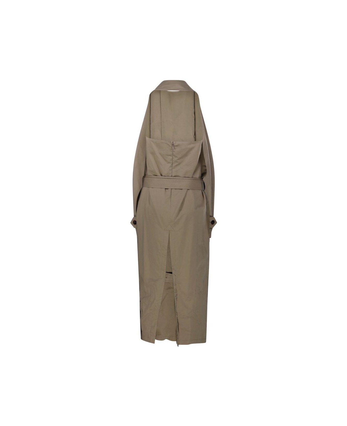 BALENCIAGA Cappuccino Cotton Trench Suspended Dress