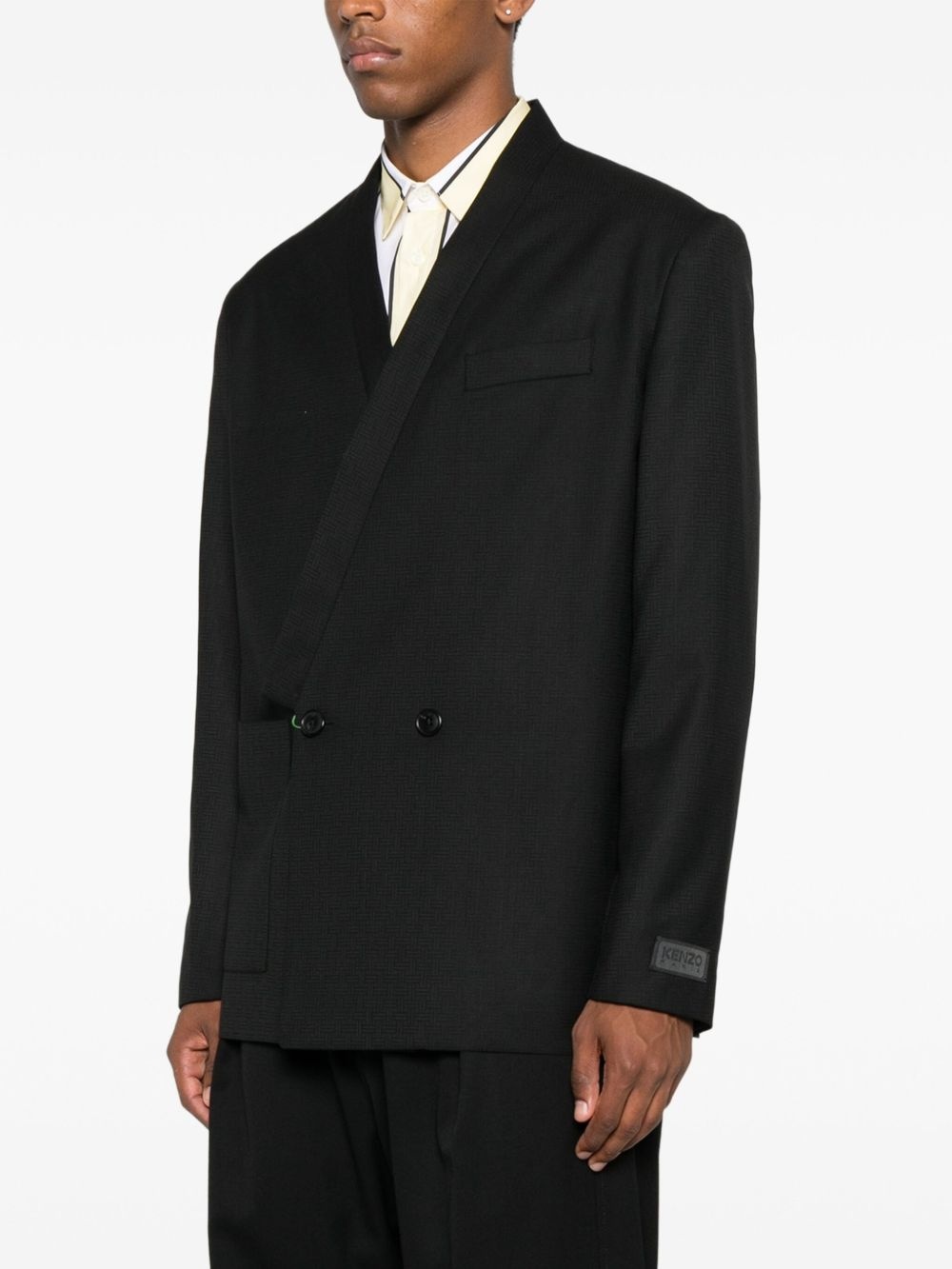 double-breasted wool jacket - 3