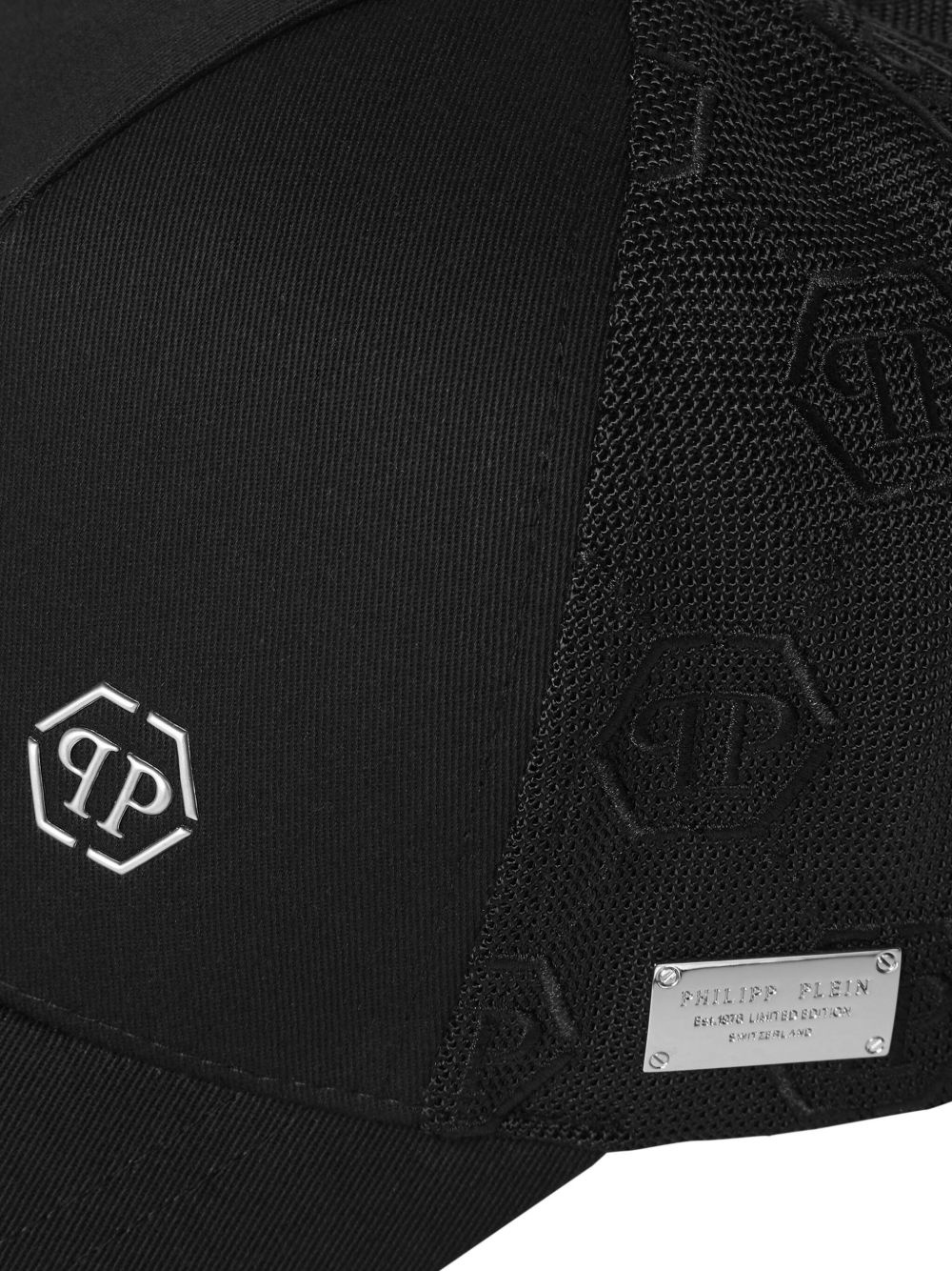 Hexagon-appliqué baseball cap - 3
