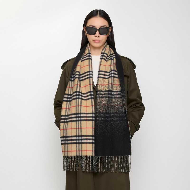 Gradient Check Cashmere Scarf 4