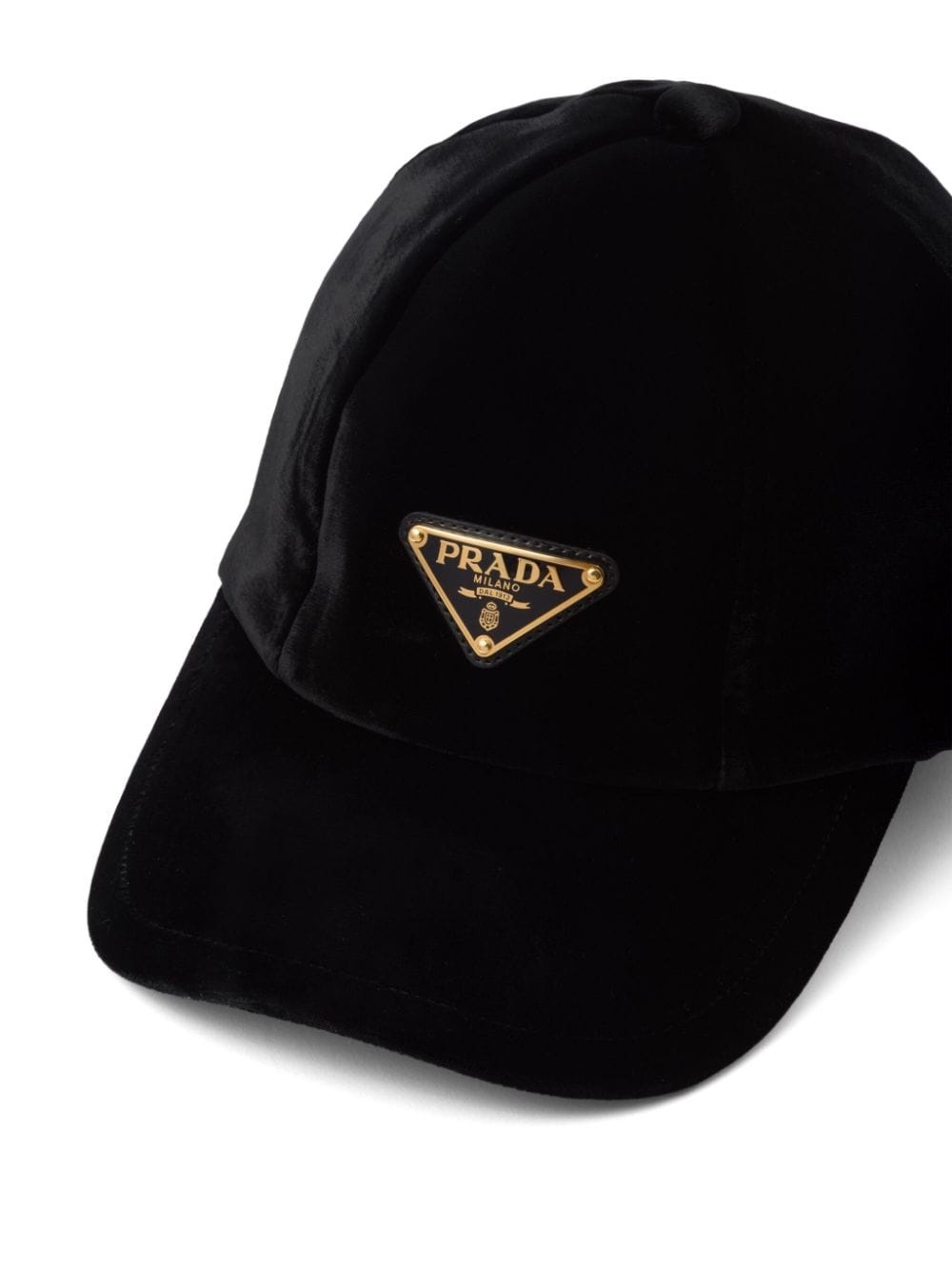 triangle-logo velvet baseball cap - 2